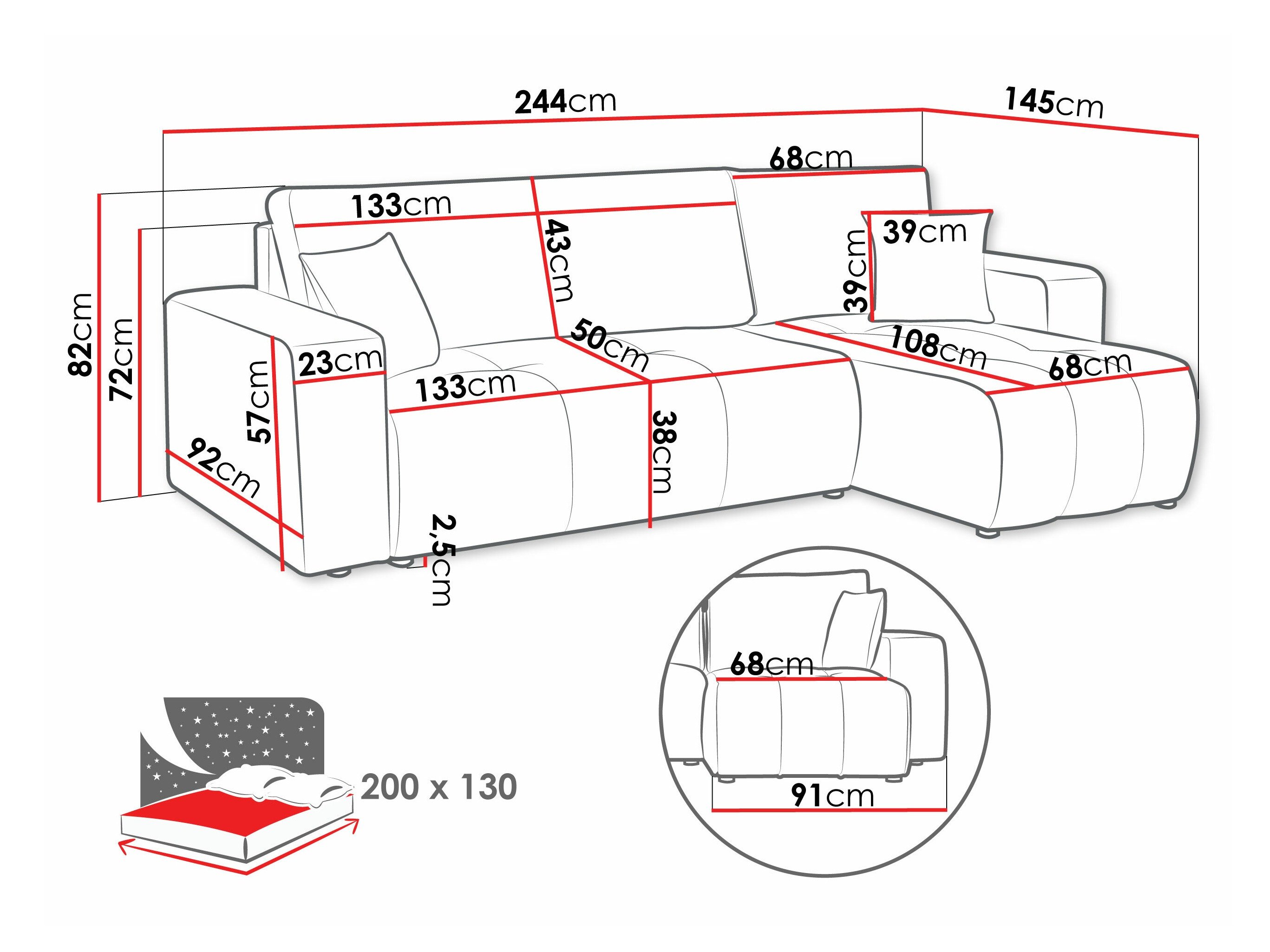 Canapé d'angle Comfivo 361 (Coral 45)
