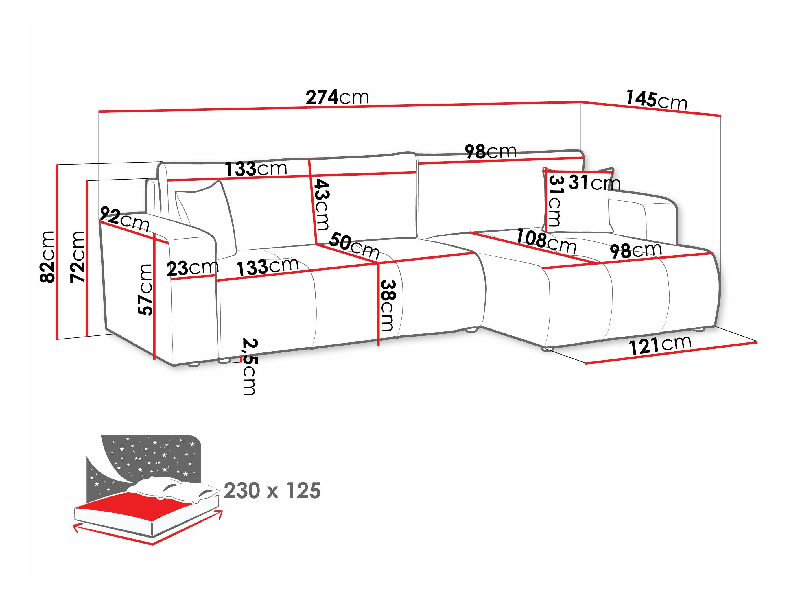 Canapé d'angle Comfivo 425 (Coral 65)