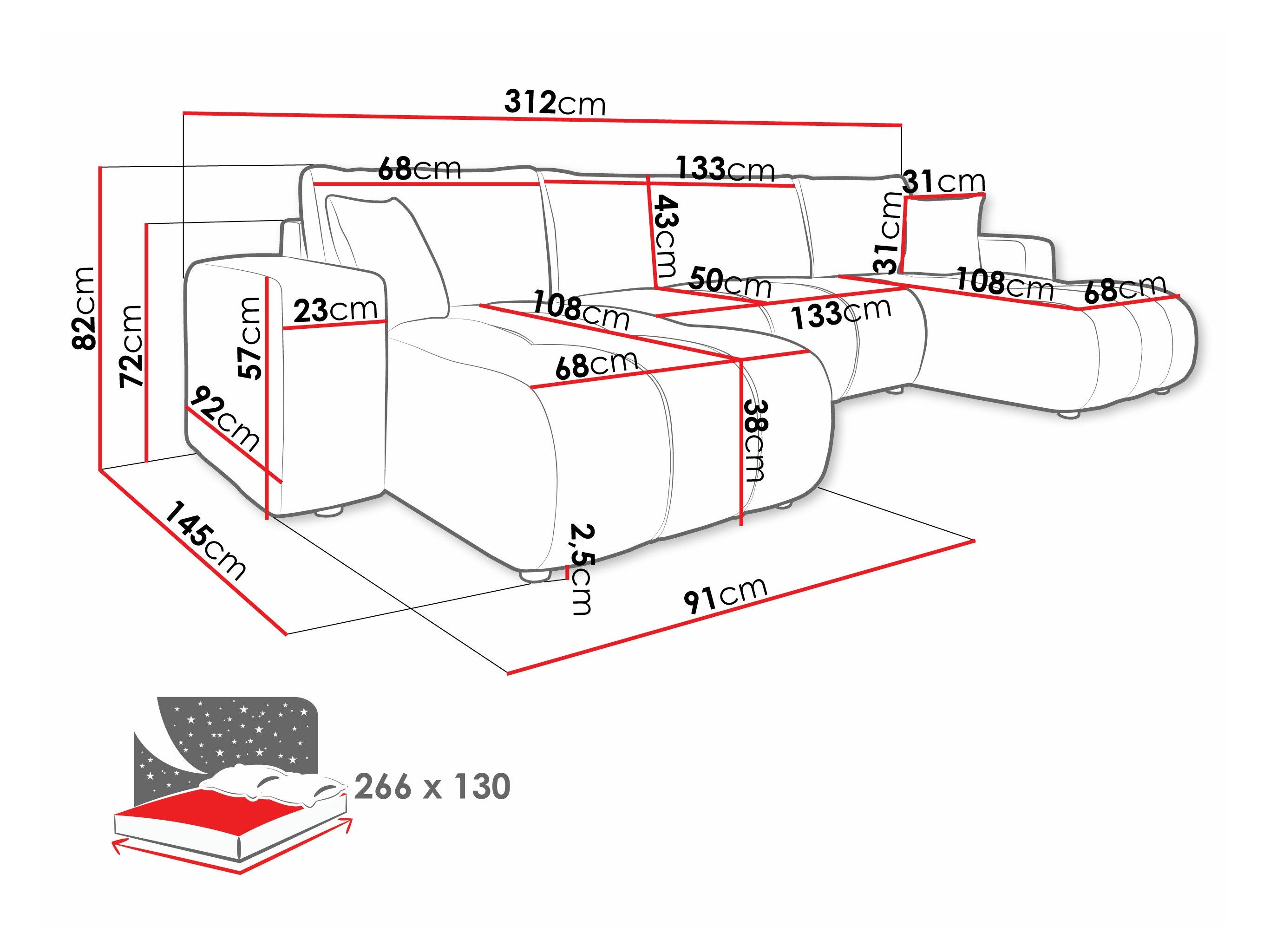 Canapé d'angle Comfivo Laurus II (Coral 65)