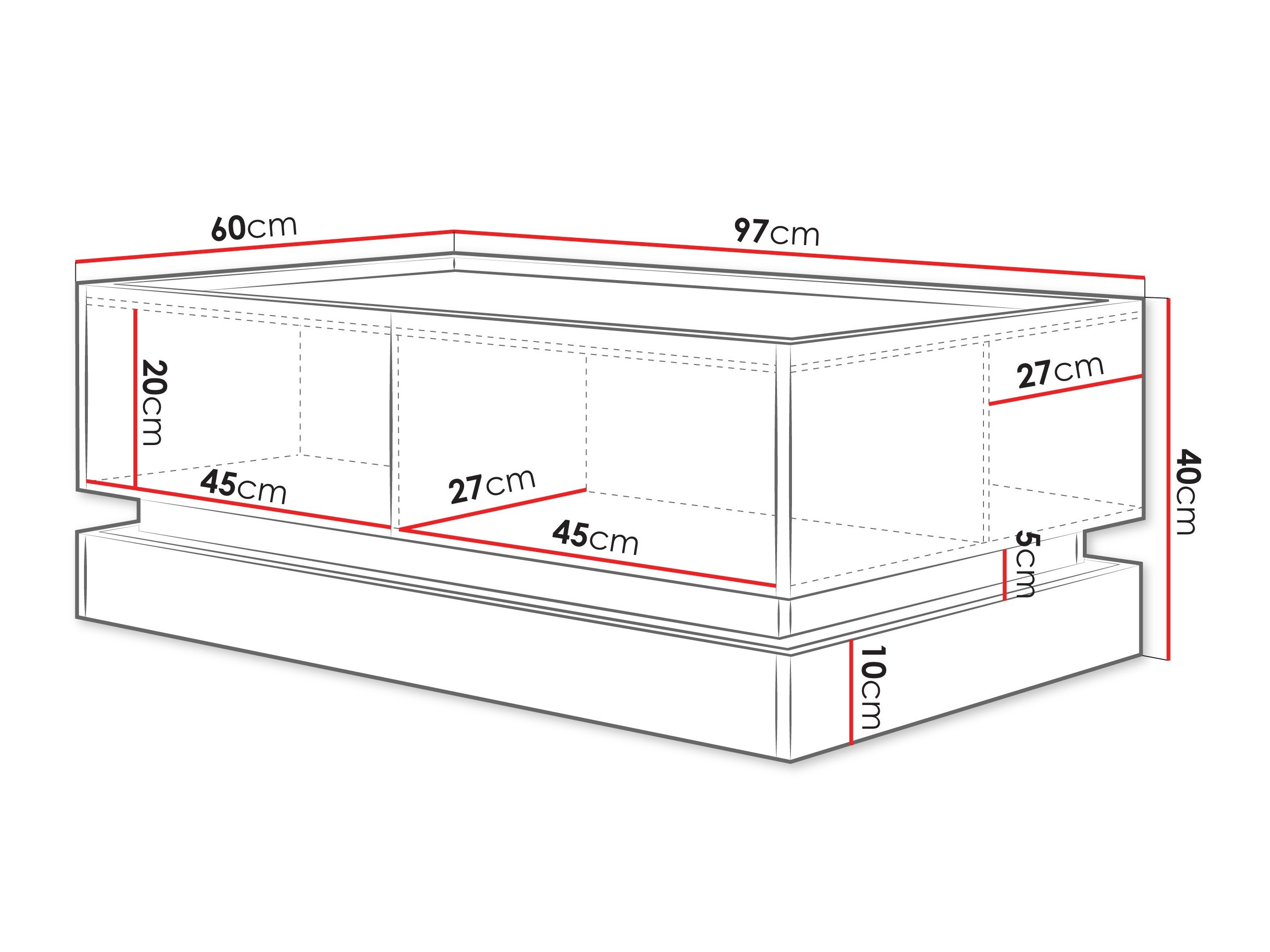 Table basse Comfivo Tilia (Noir + Chêne)