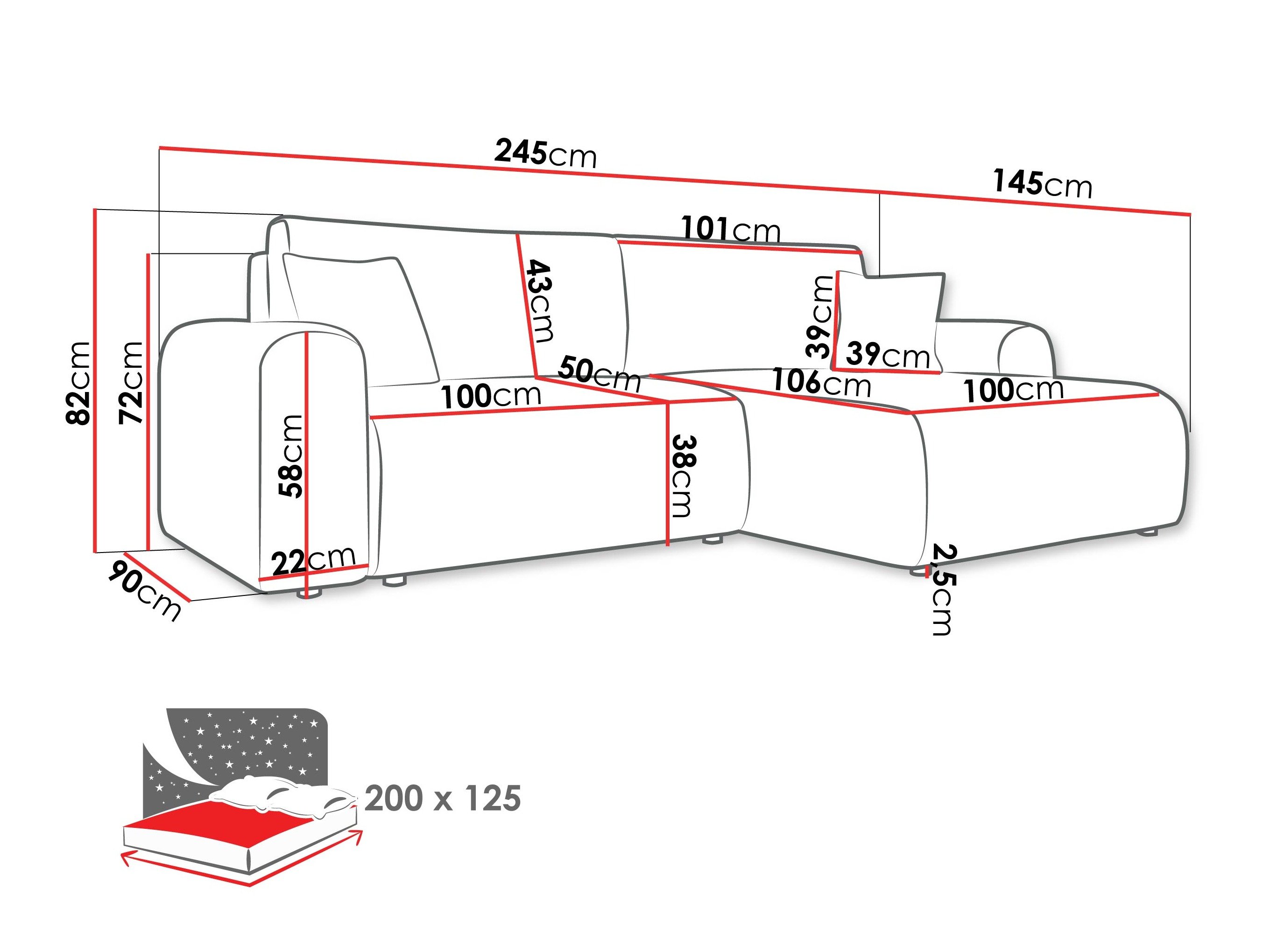 Canapé d'angle Luxum (Taro 57)