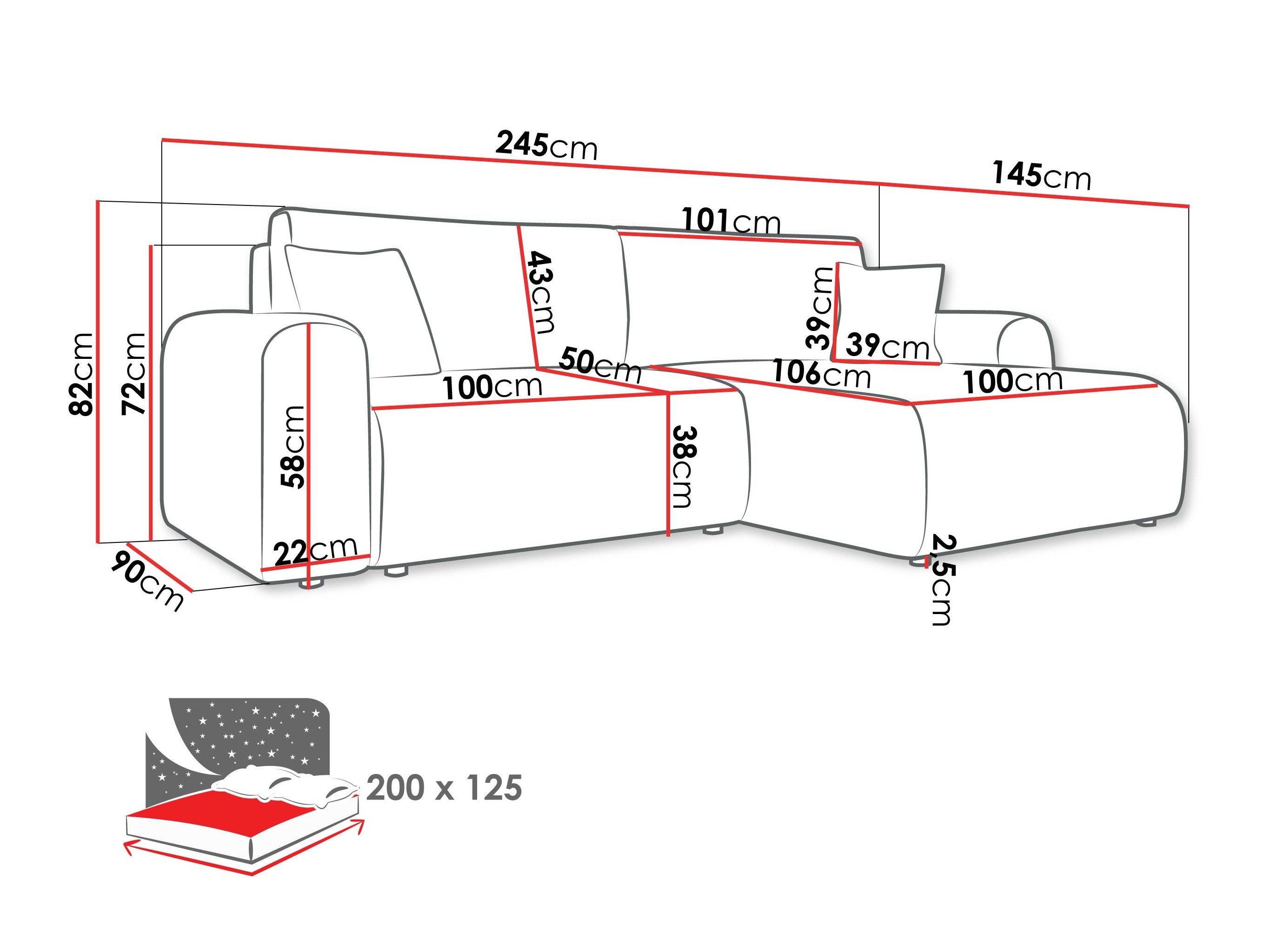 Canapé d'angle Luxum (Taro 98)