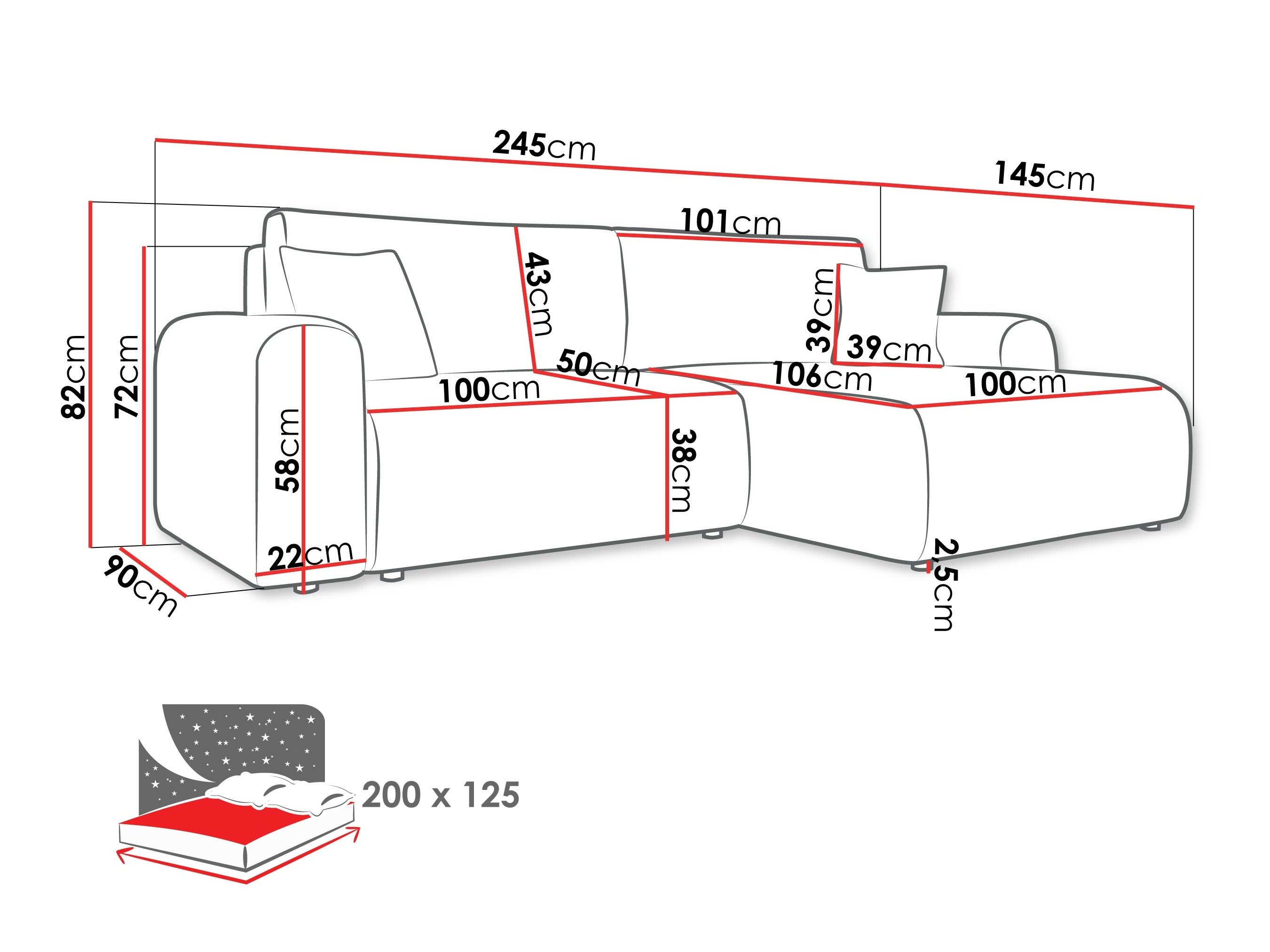 Canapé d'angle Shelton 109 (Poso 14)