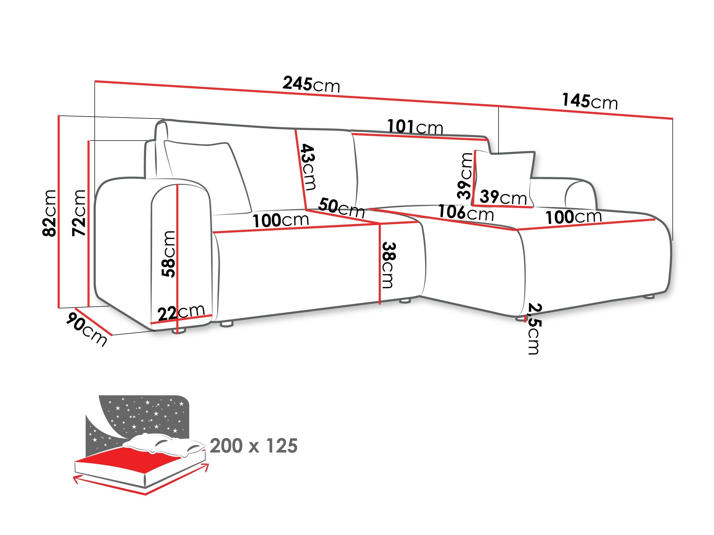 Canapé d'angle Shelton 109 (Poso 22)