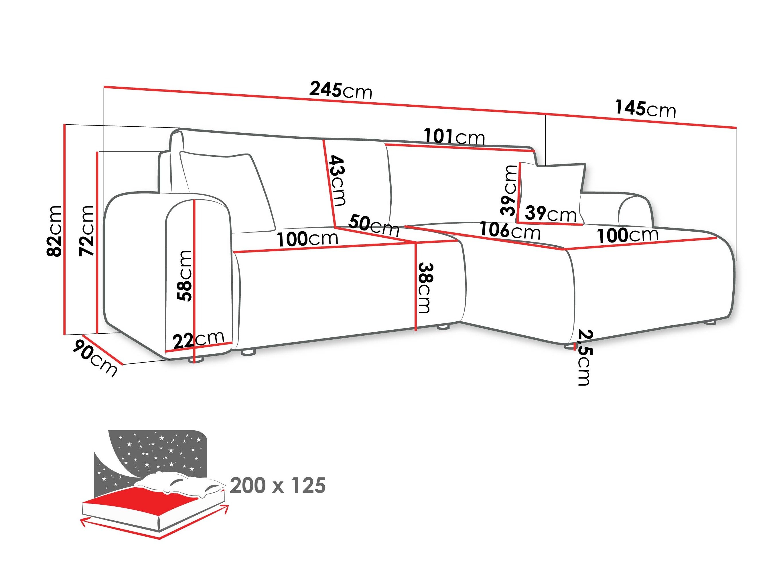 Canapé d'angle Shelton 109 (Taro 25)