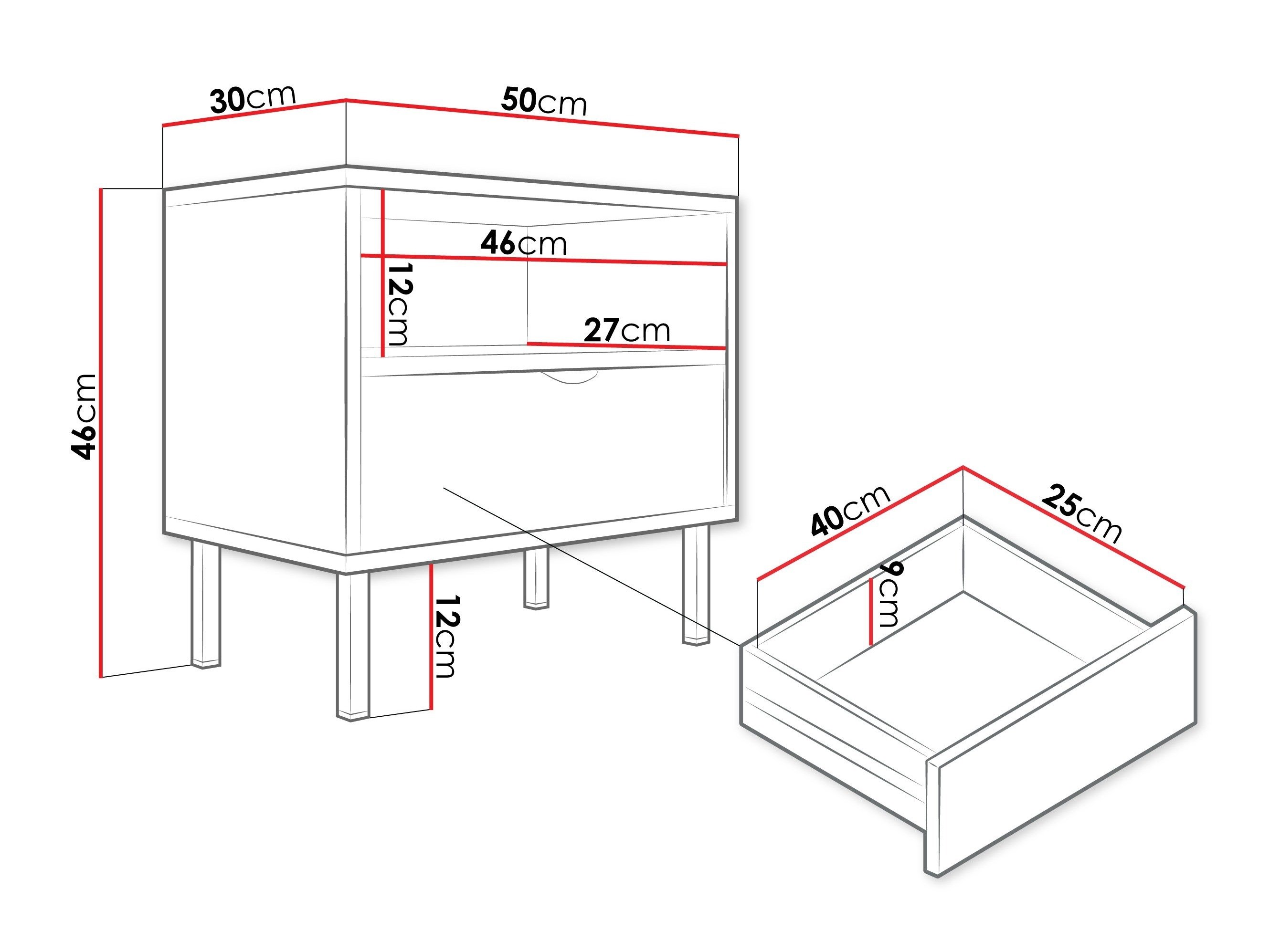 Table de chevet Comfivo Elblare