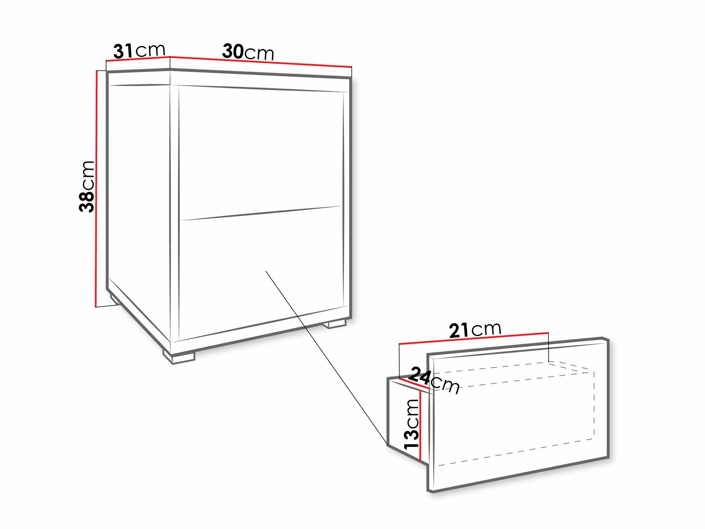 Table de chevet Comfivo Tutela (Blanc)