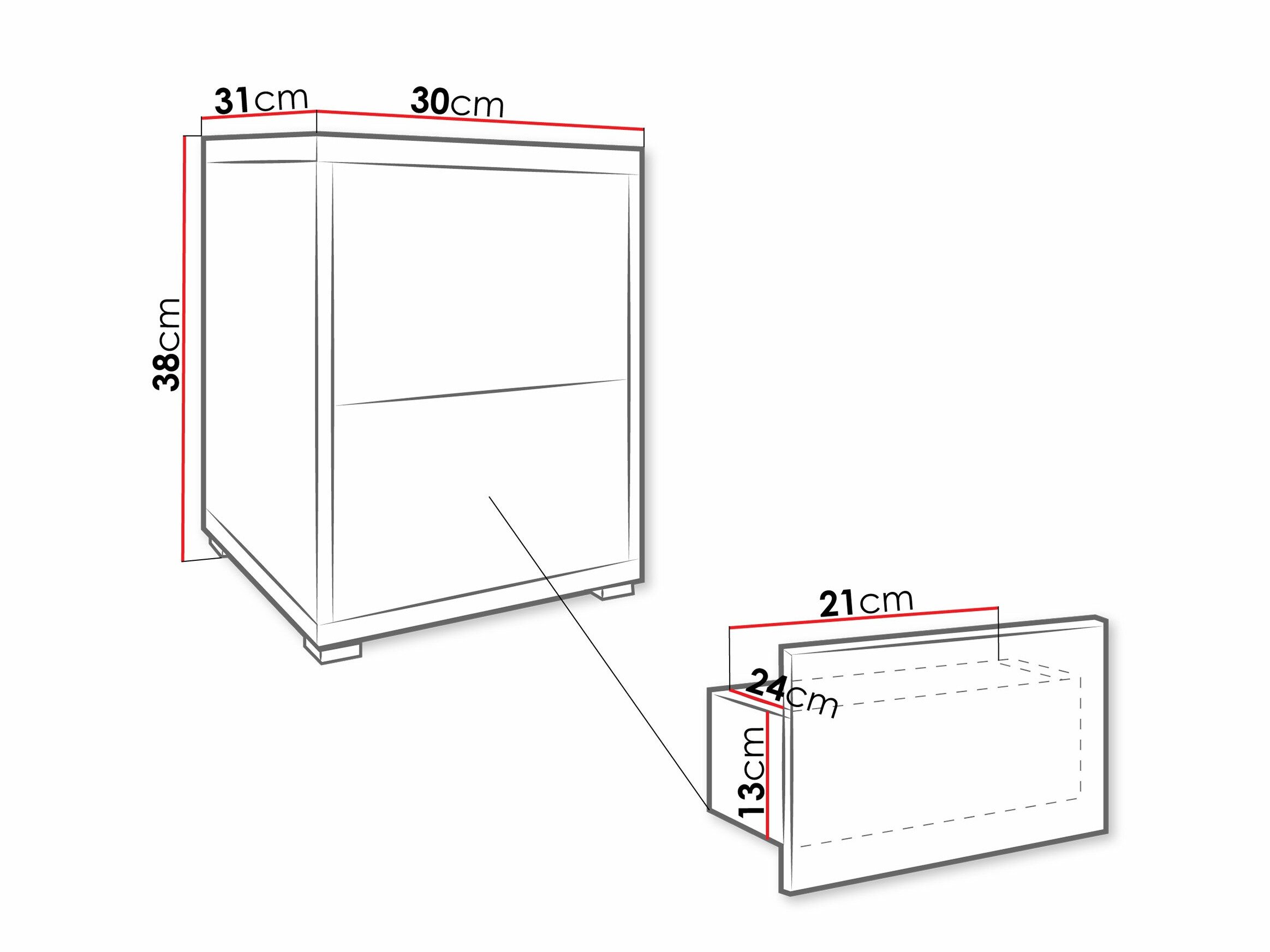 Table de chevet Comfivo Tutela (Cachemire)