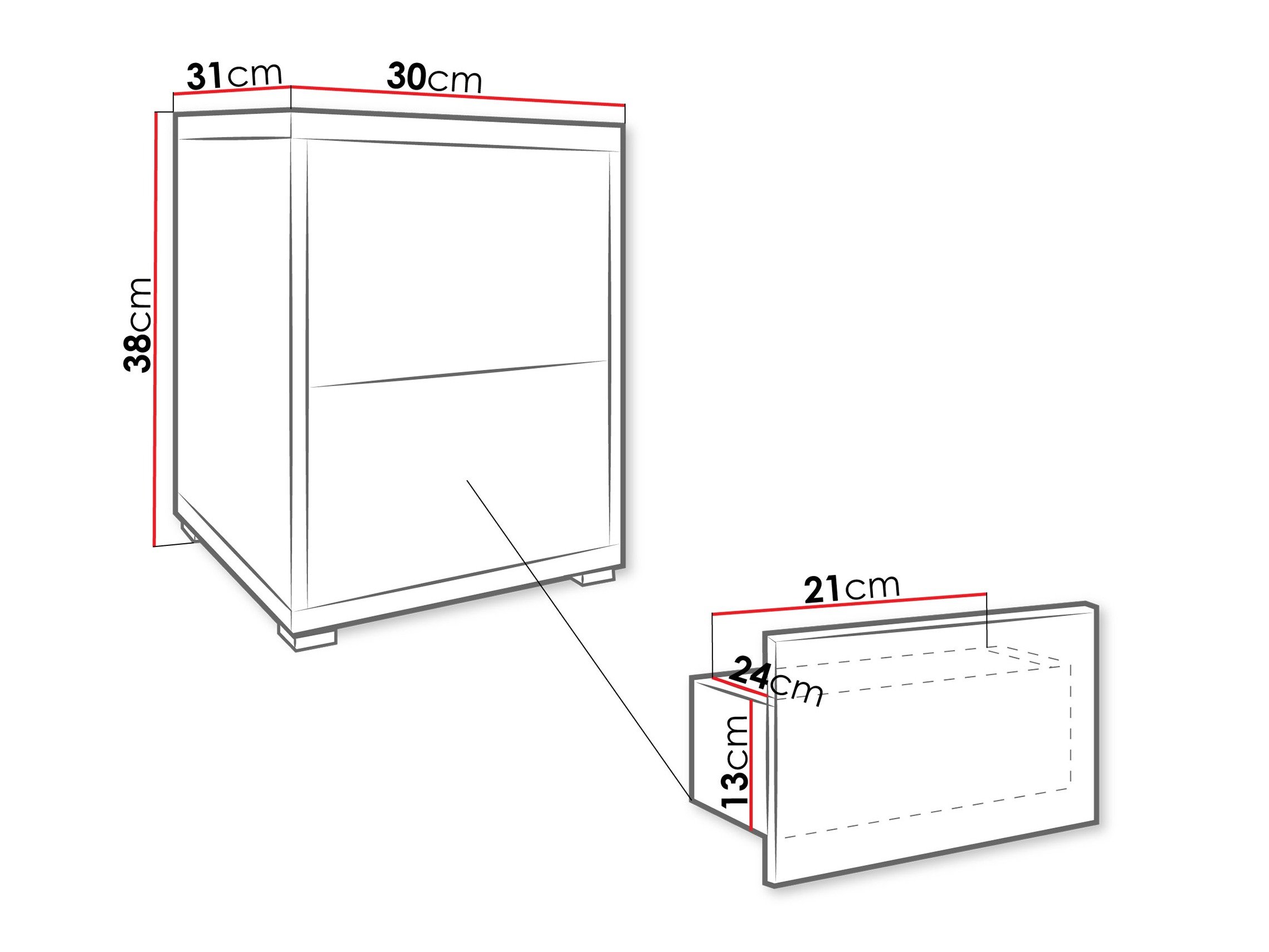 Table de chevet Comfivo Tutela (Chêne)