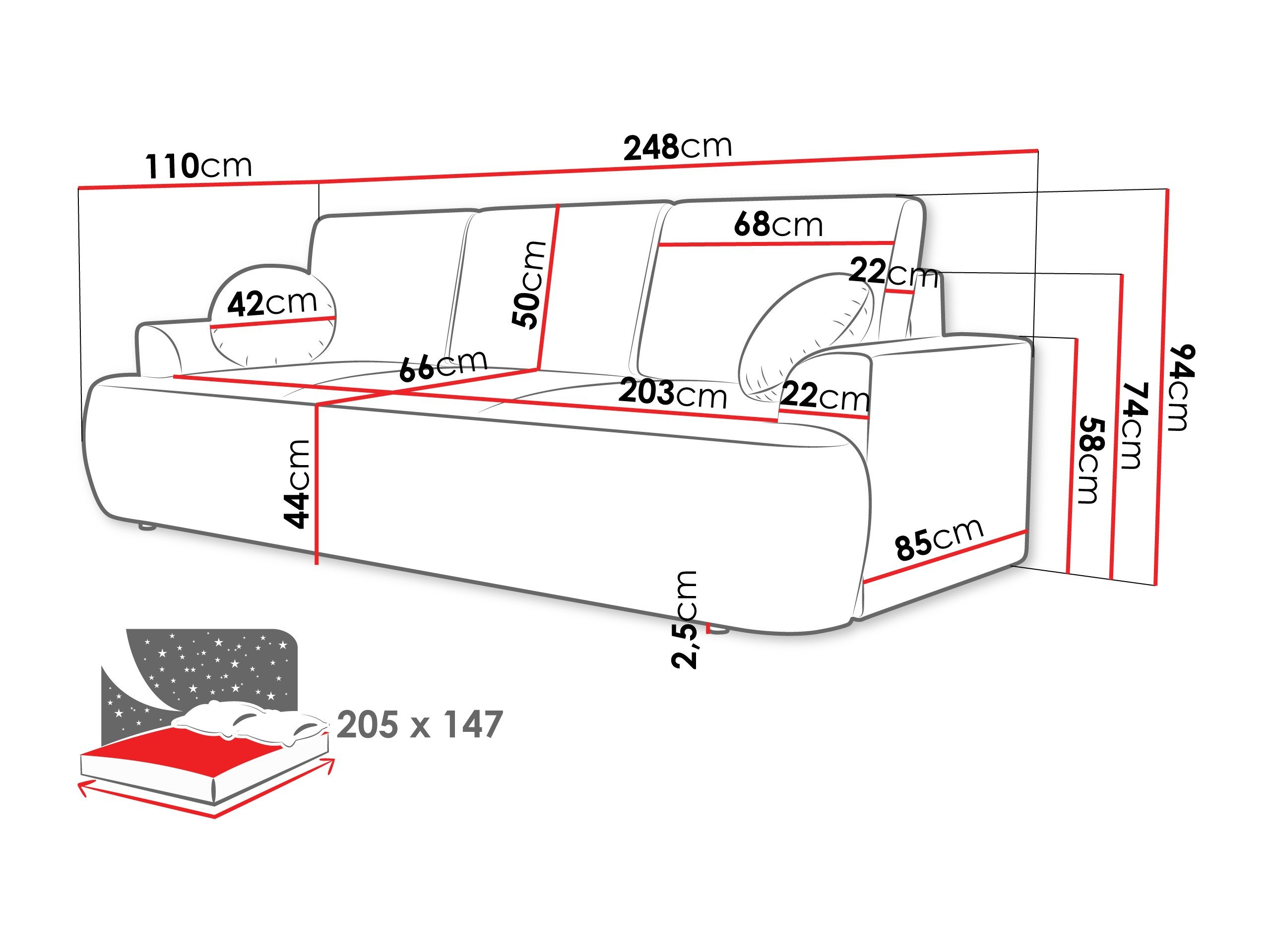 Canapé convertible Bountiful 104 (Lima 27)
