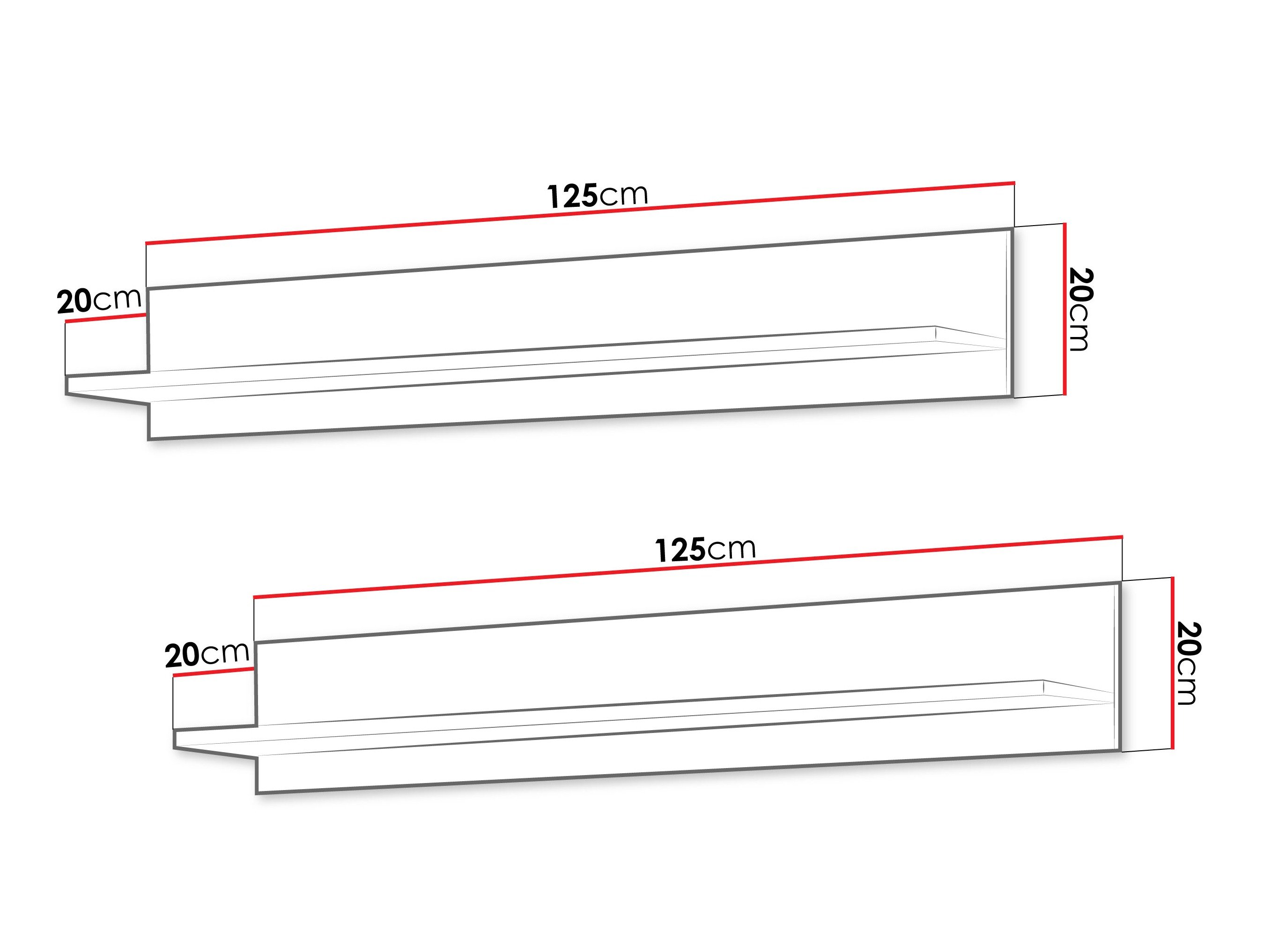 Ensemble d'étagères murales Tornola 104 (Cachemire + Noir)