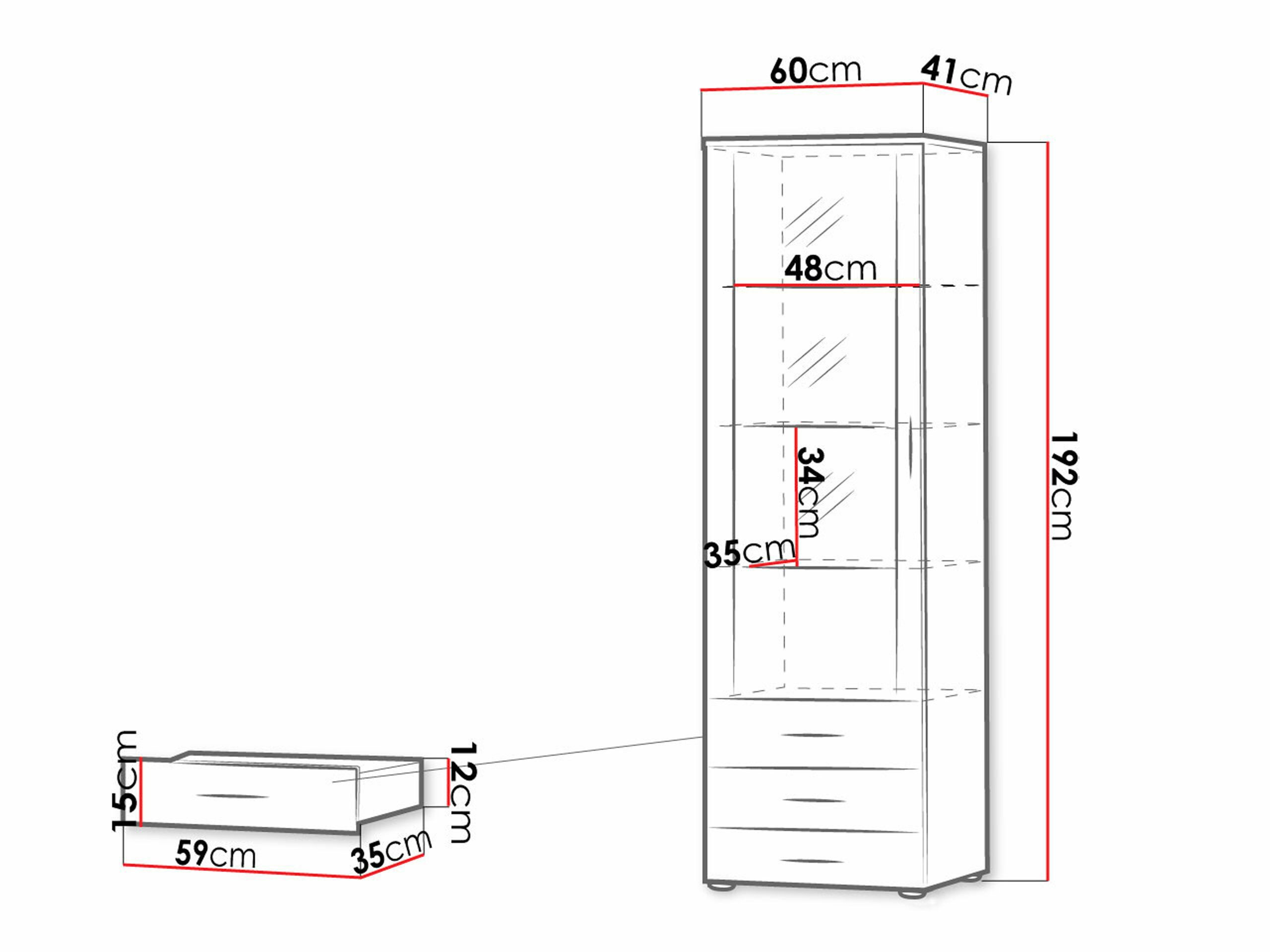 Étagère Tornola 102 (Noir + Noir brillant)