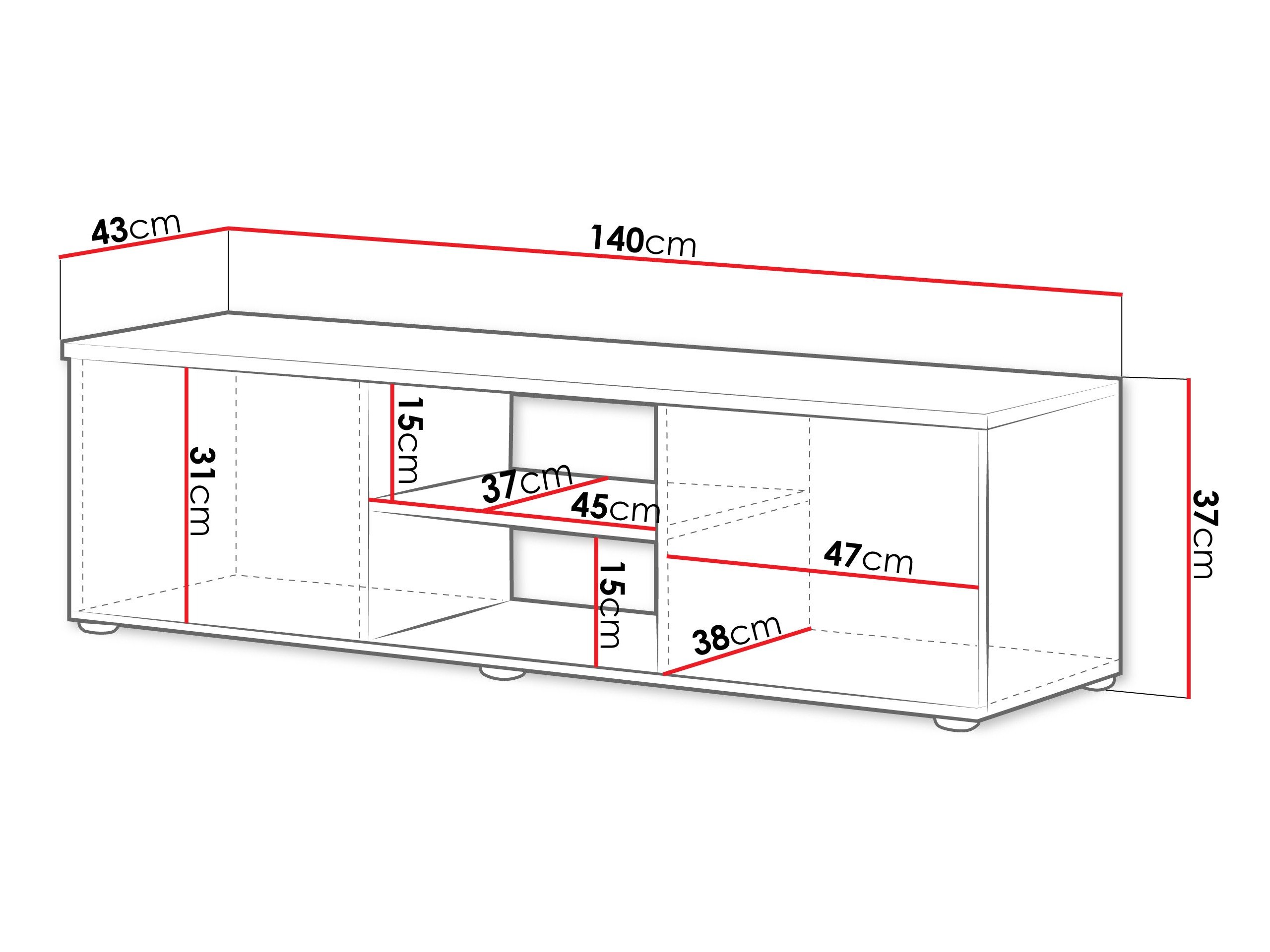 Meuble TV Tornola 100 (Cachemire + Noir)