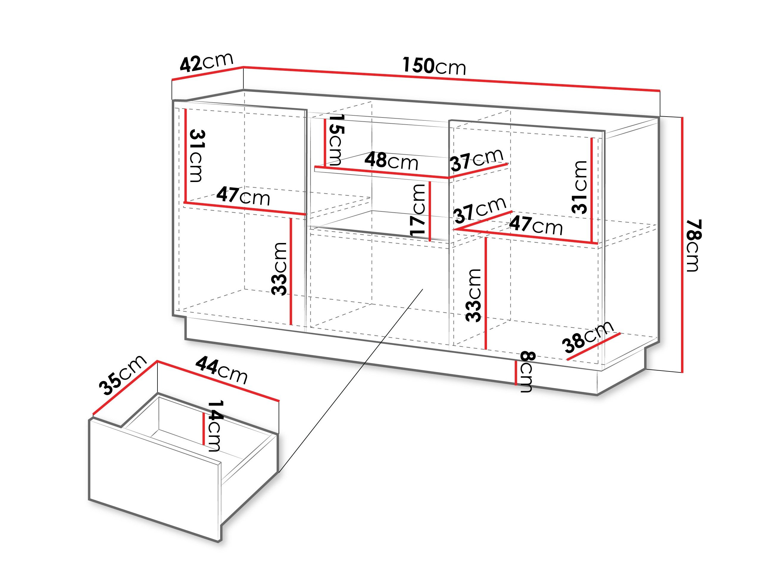 Commode Lusonu 100 (Blanc)