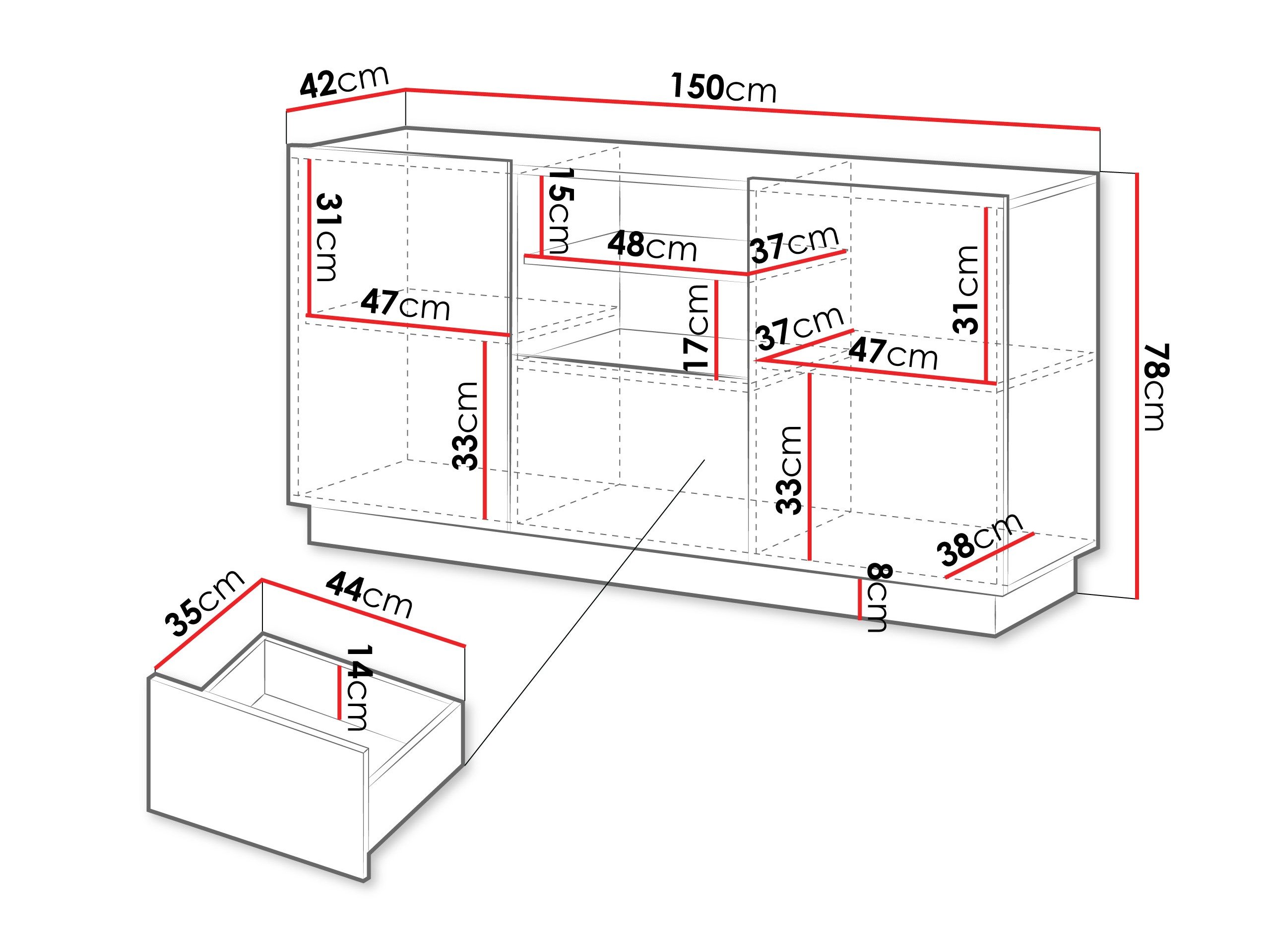 Commode Lusonu 100 (Noir)