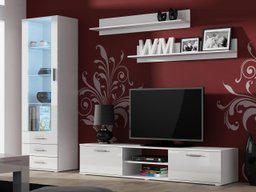 Ensemble de salon Tornola 107 (Blanc + Blanc brillant)