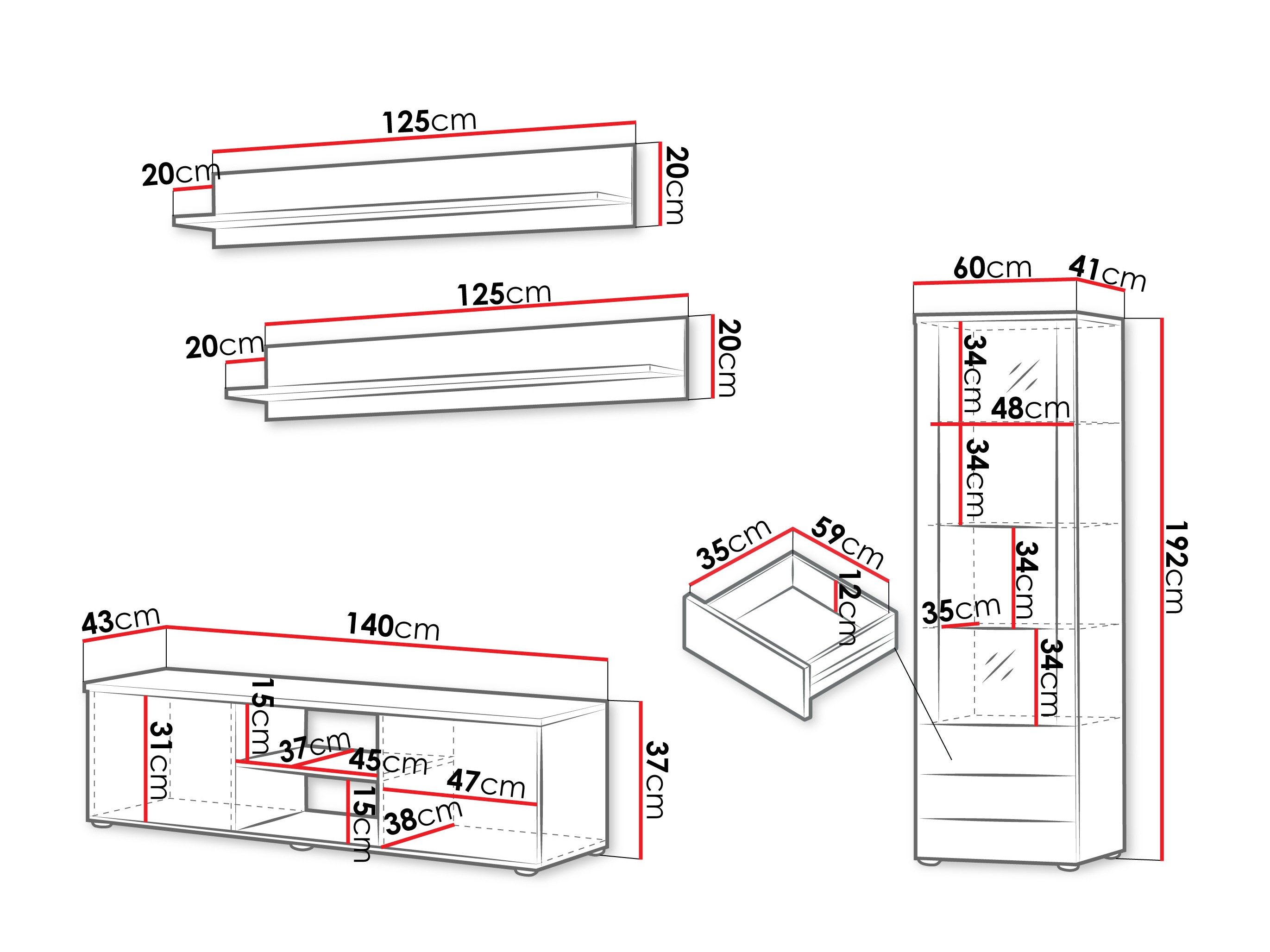 Ensemble de salon Tornola 110 (Cachemire + Noir)
