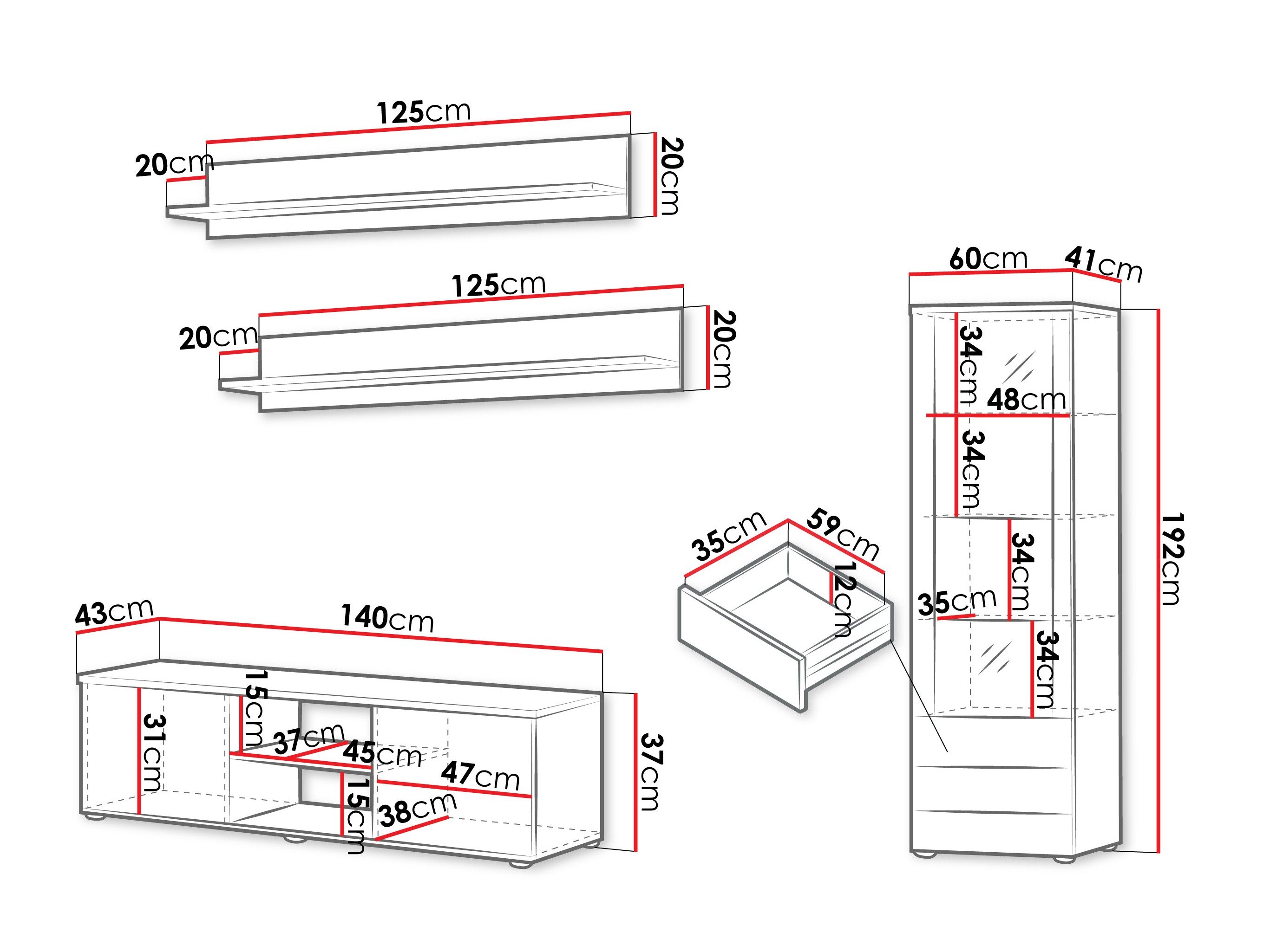 Ensemble de salon Tornola 110 (Cachemire + Noir)