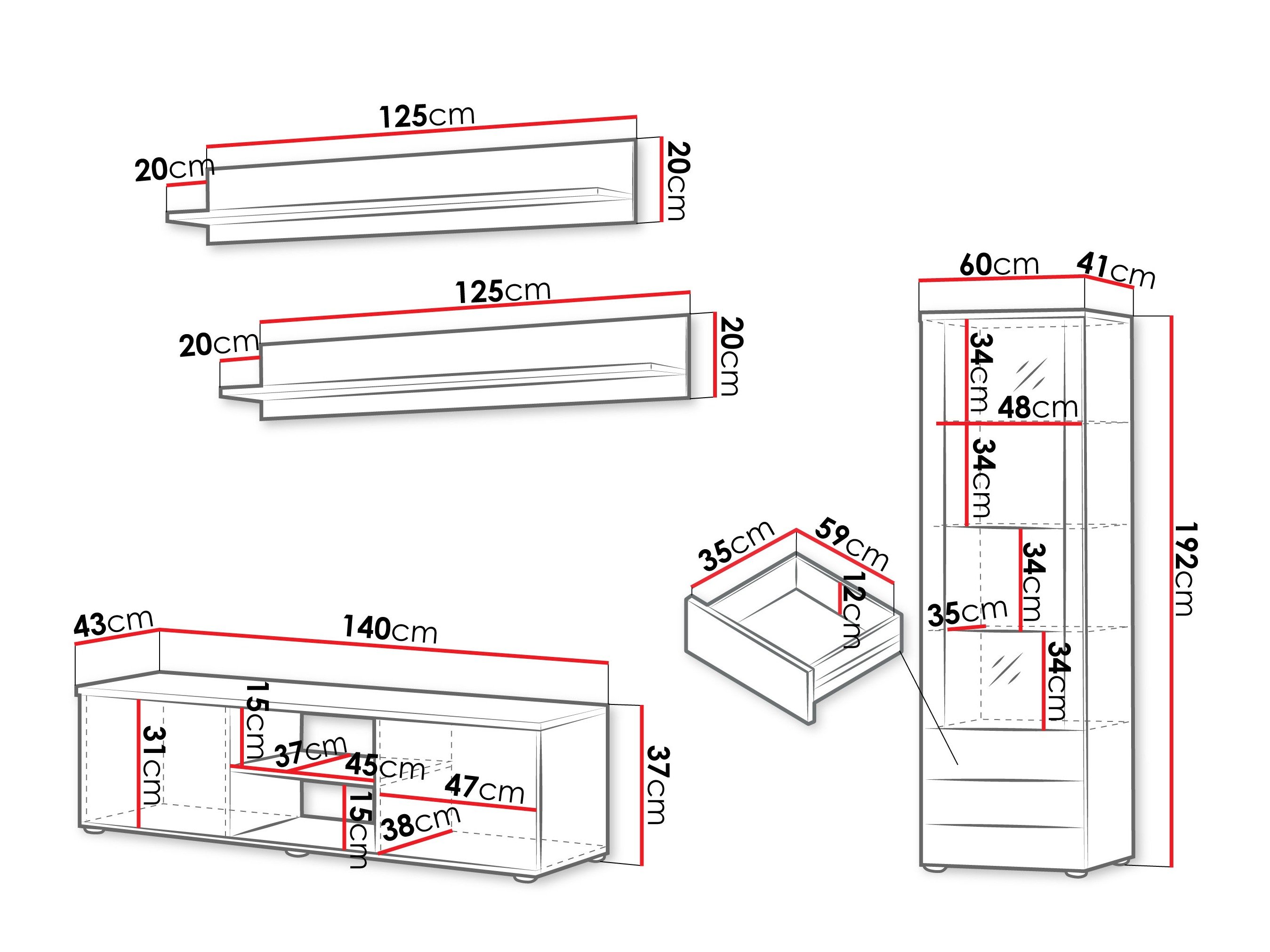 Ensemble de salon Tornola 110 (Cachemire + Noir)