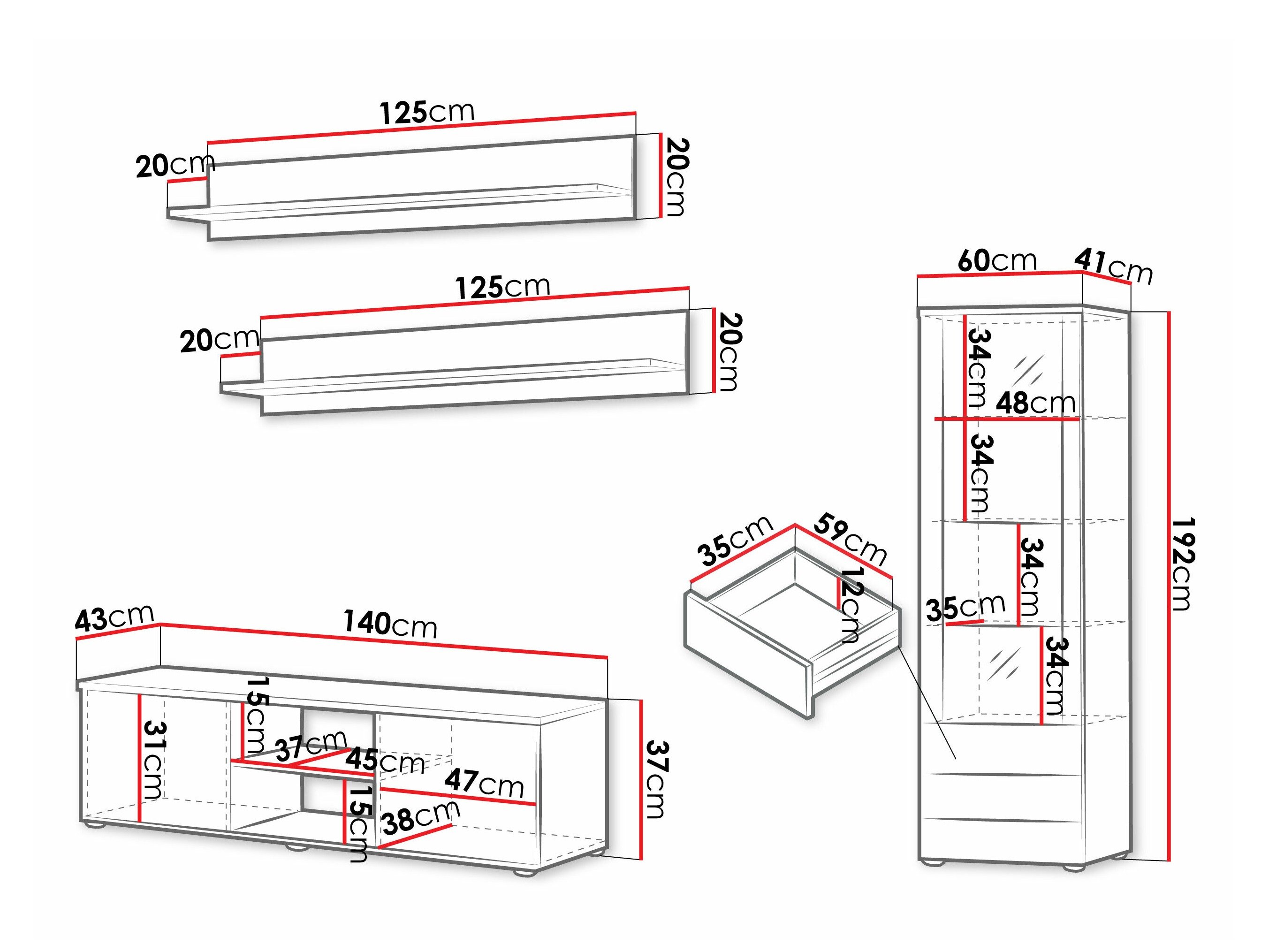 Ensemble de salon Tornola 110 (Noir + Noir brillant)