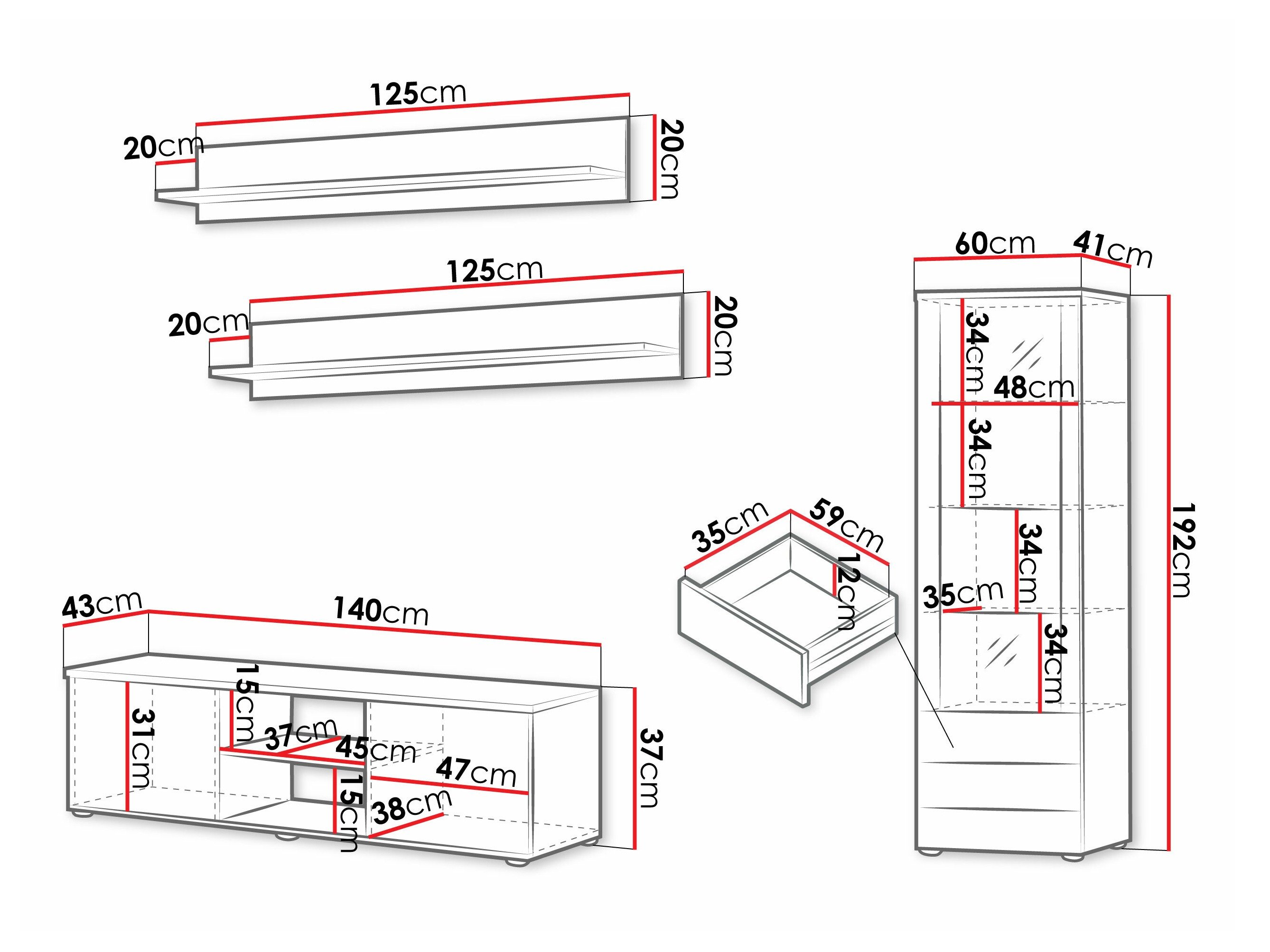 Ensemble de salon Tornola 110 (Noir + Noir brillant)