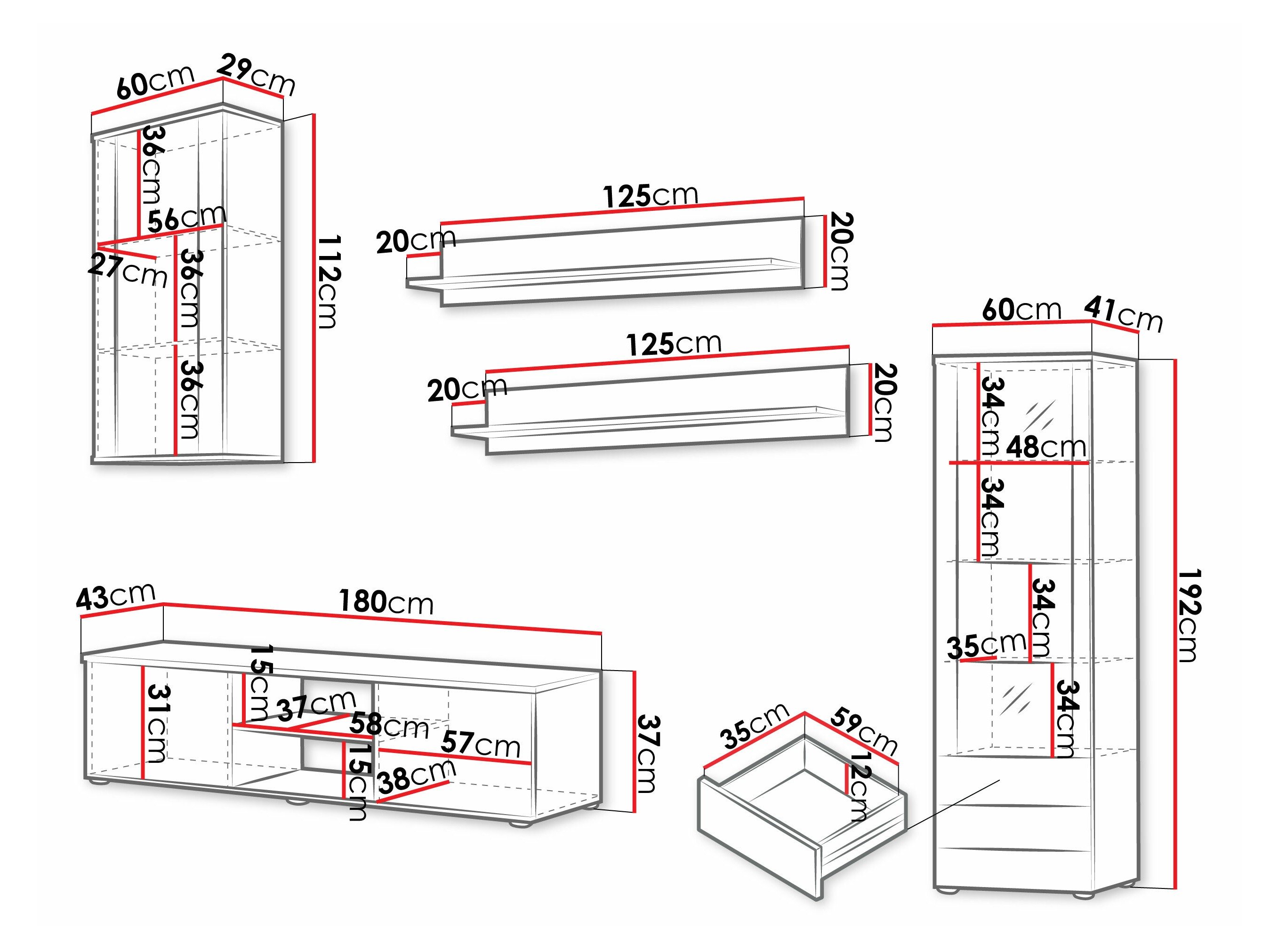Ensemble de salon Tornola 114 (Blanc + Blanc brillant)