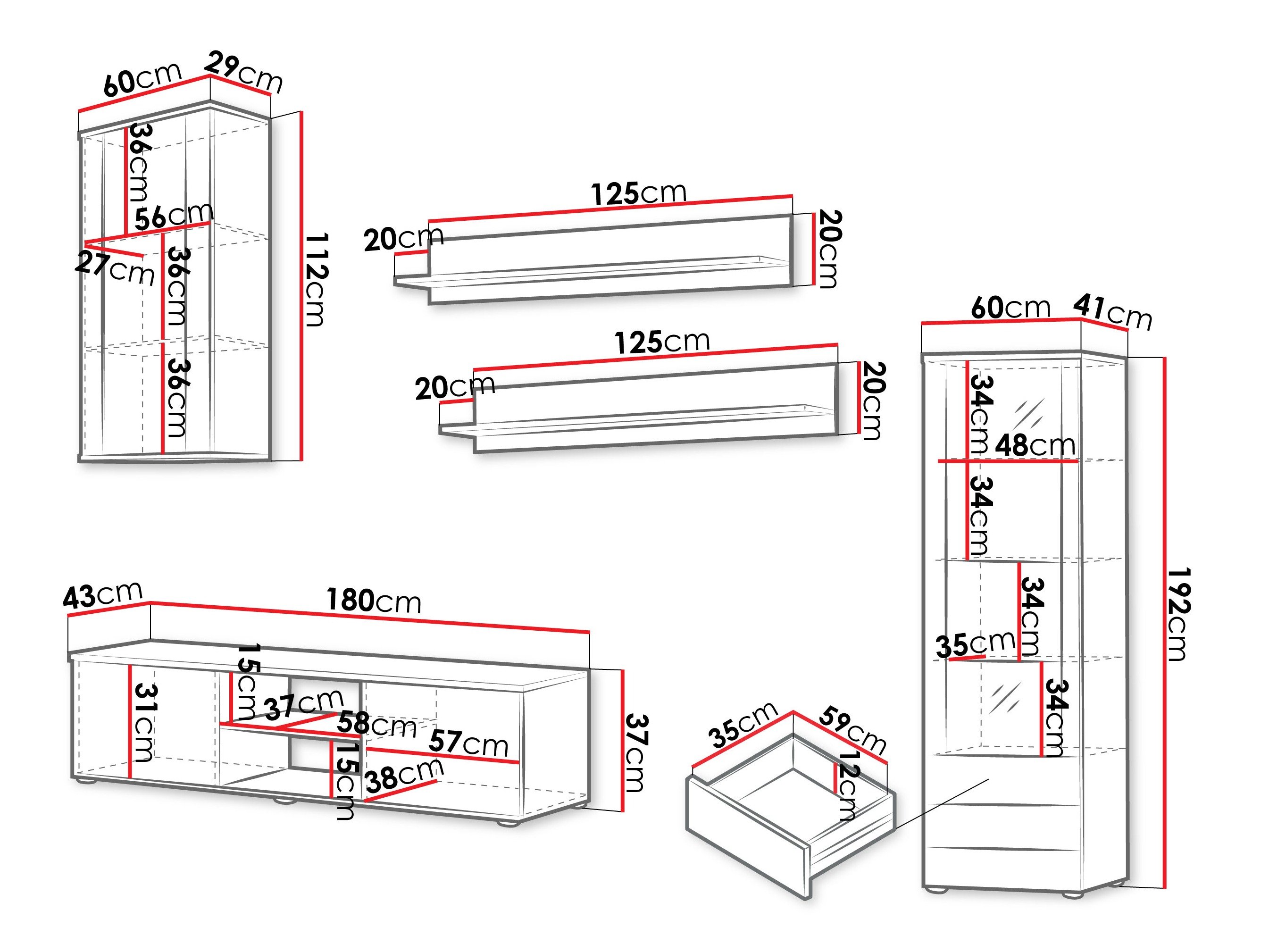 Ensemble de salon Tornola 114 (Cachemire + Noir)