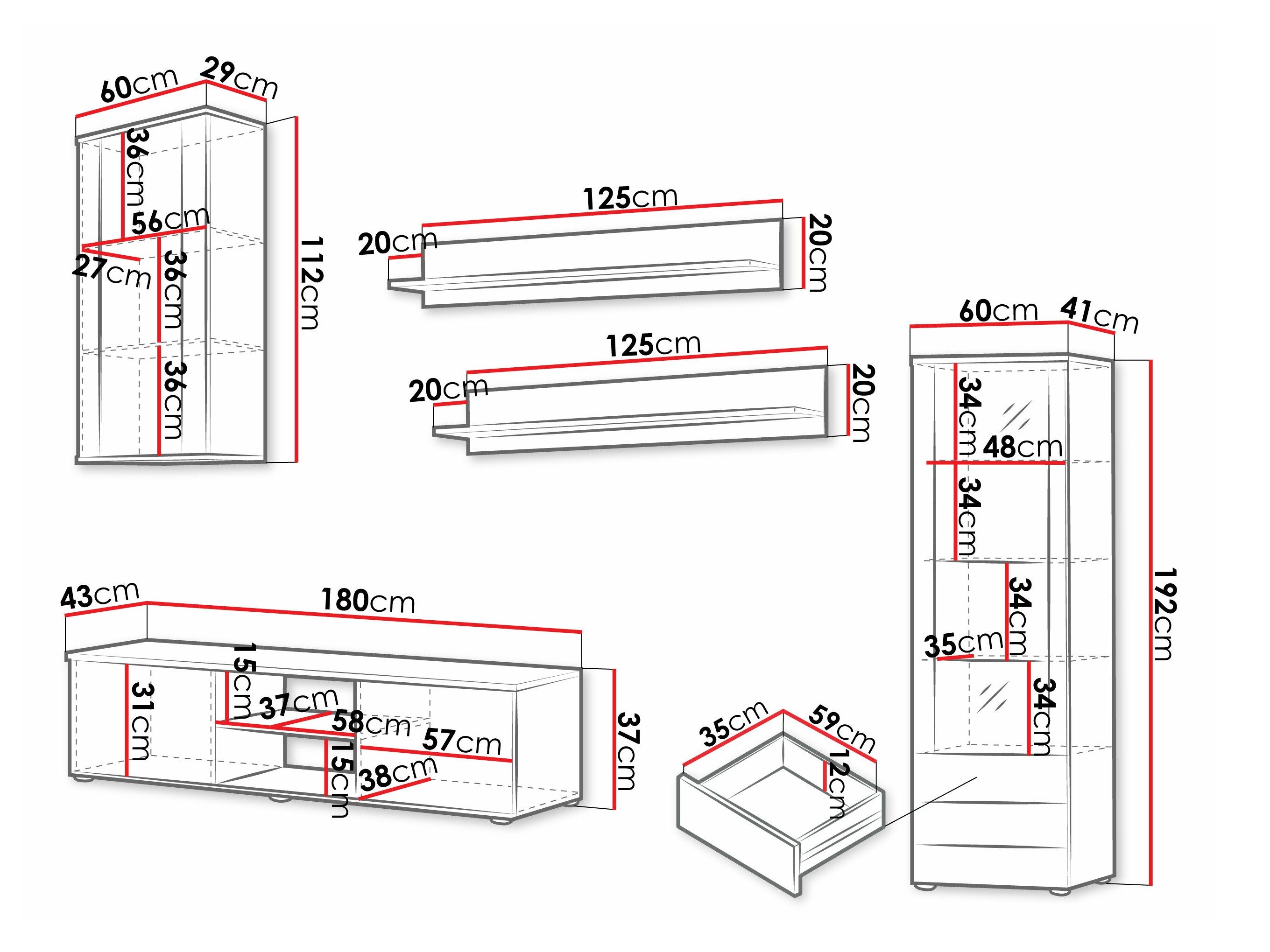 Ensemble de salon Tornola 114 (Noir + Noir brillant)