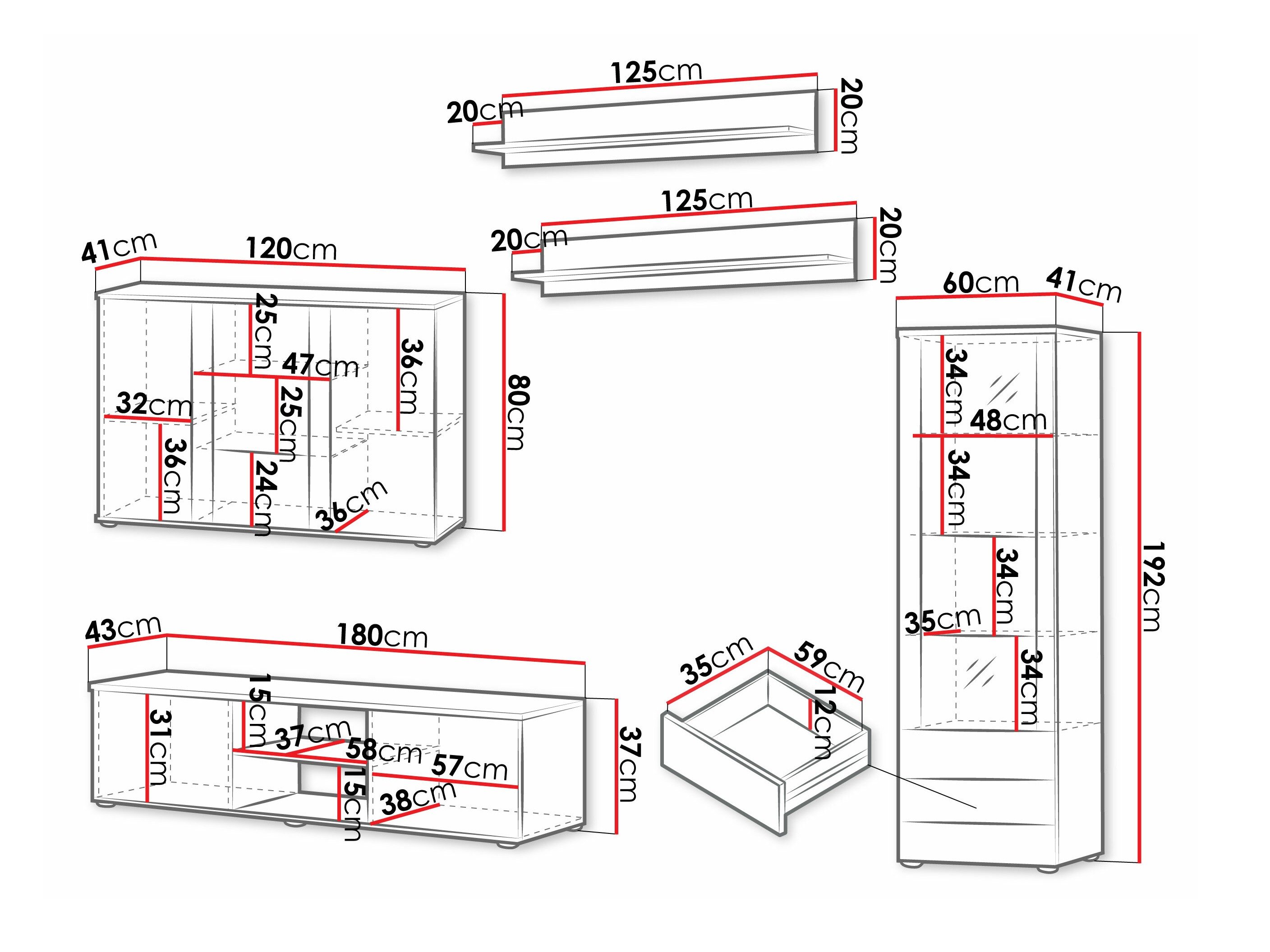 Ensemble de salon Tornola 116 (Noir + Noir brillant)