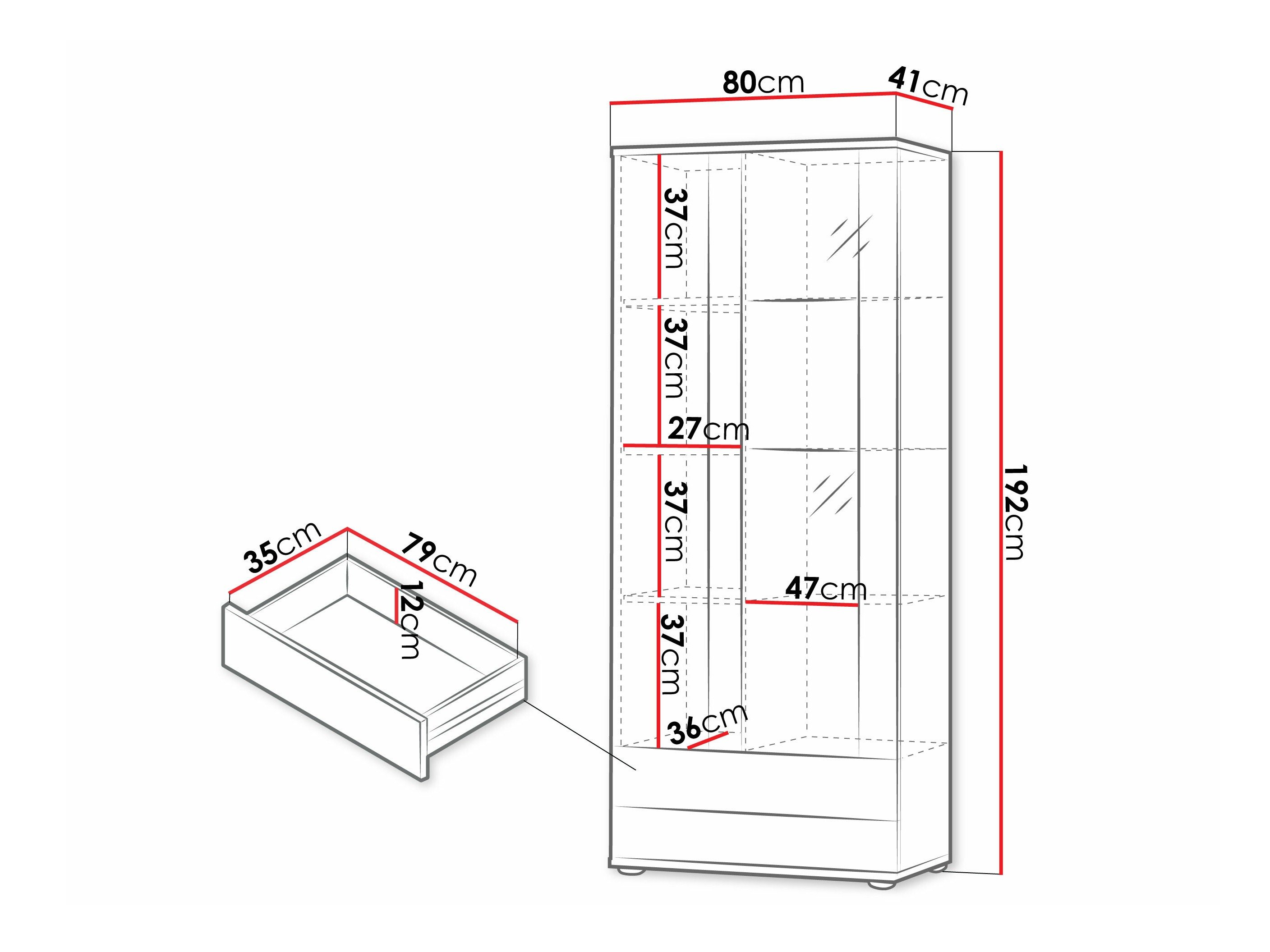 Étagère Tornola 105 (Blanc + Blanc brillant)