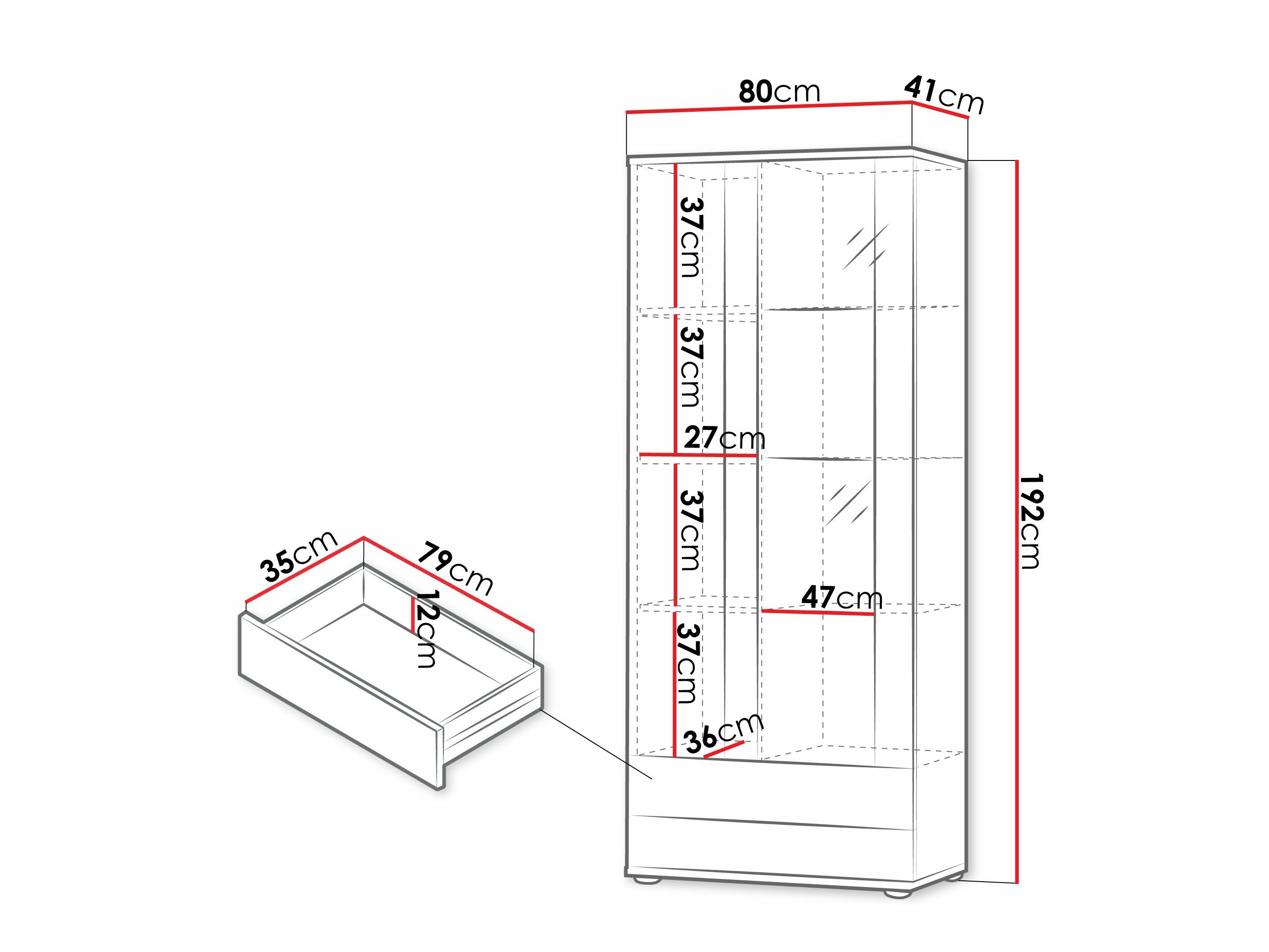 Étagère Tornola 105 (Blanc + Blanc brillant)