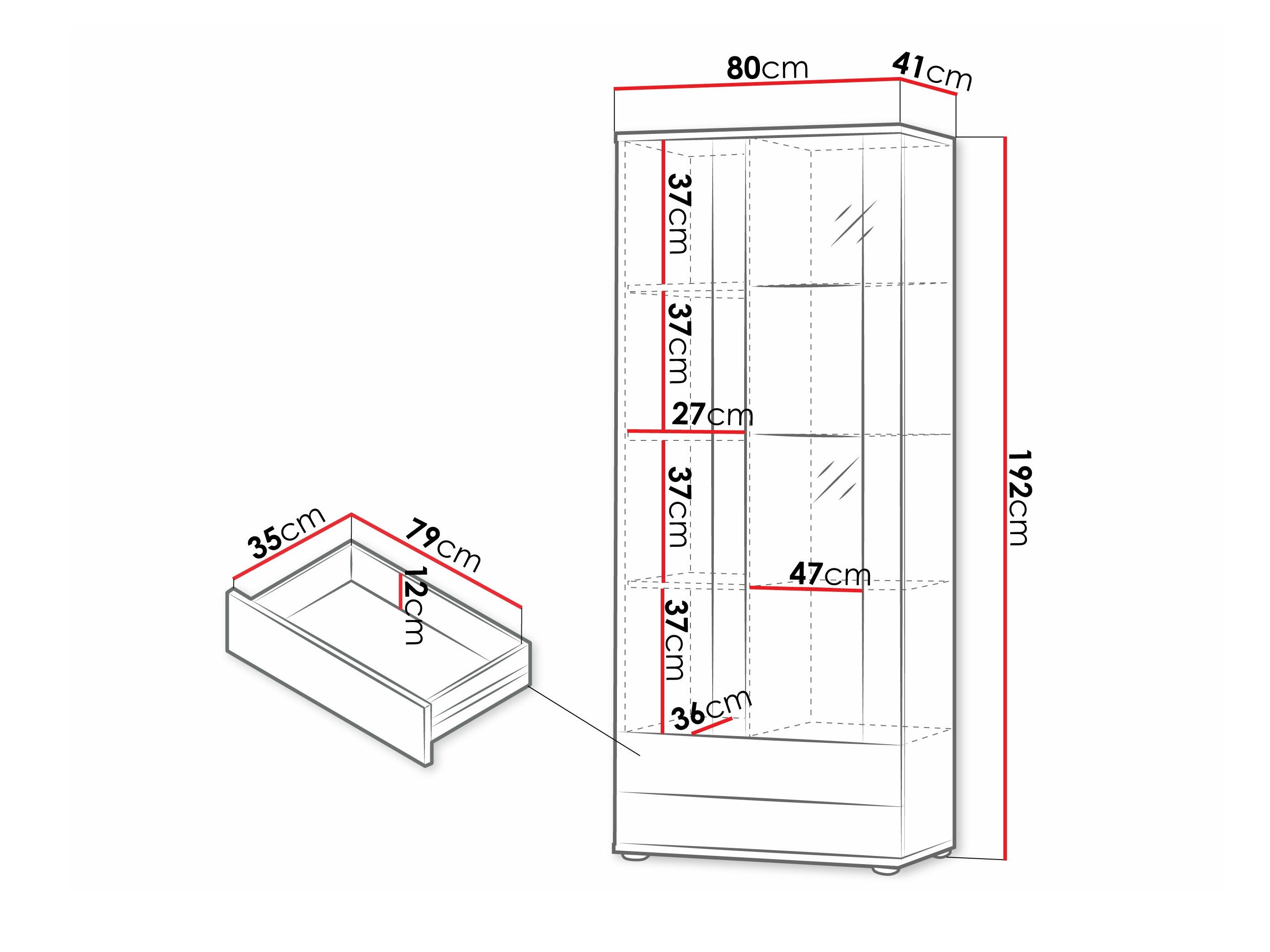 Étagère Tornola 105 (Noir + Noir brillant)