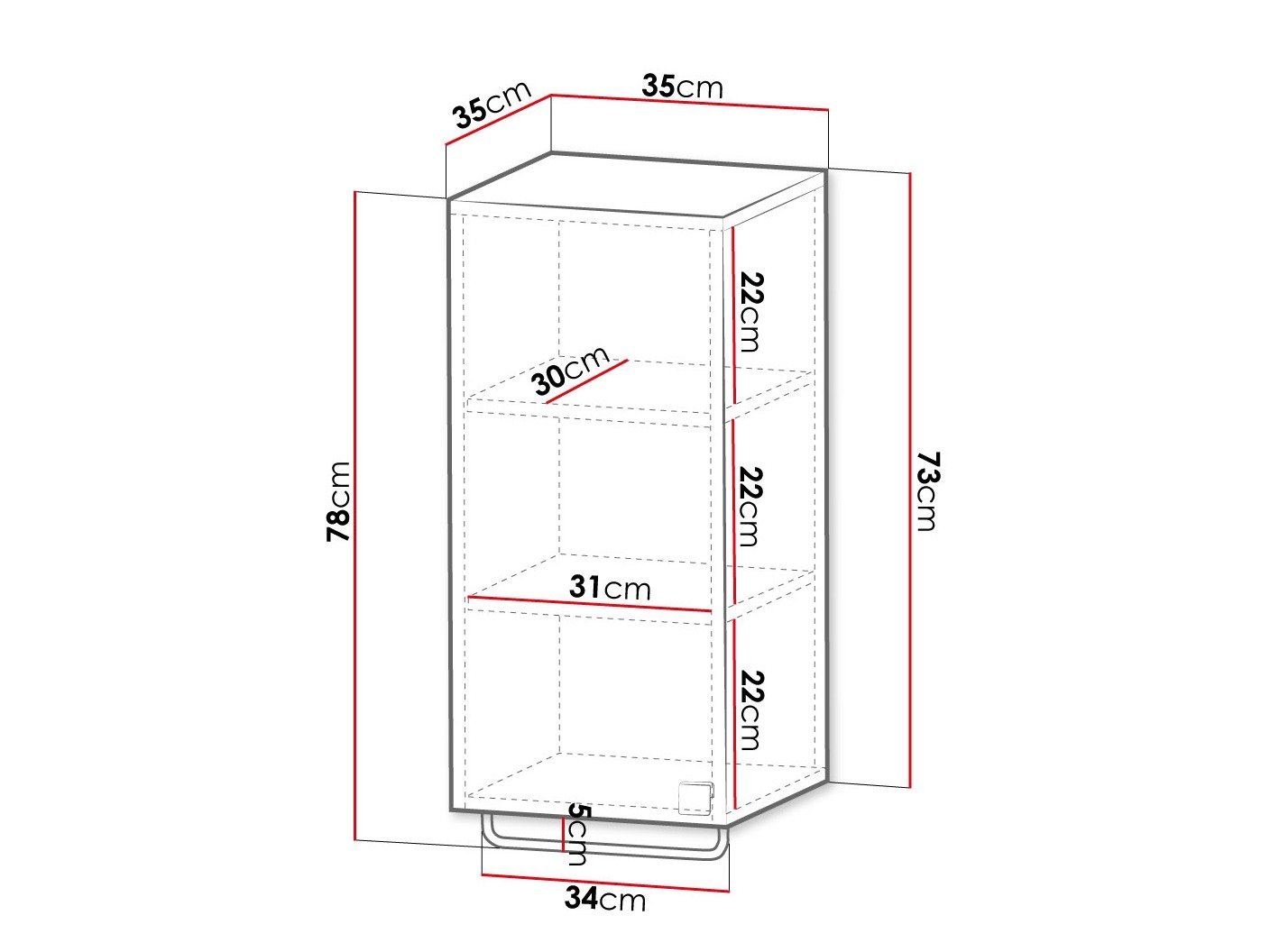 Armoire de salle de bain murale Orlvera 101 (Brun clair)