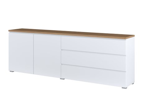 Commode Baletu 107 (Blanc + Chêne)