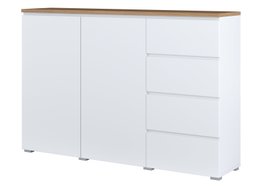 Commode Baletu 109 (Blanc + Chêne)