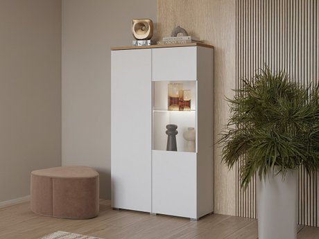 Étagère Baletu 108 (Blanc + Chêne)