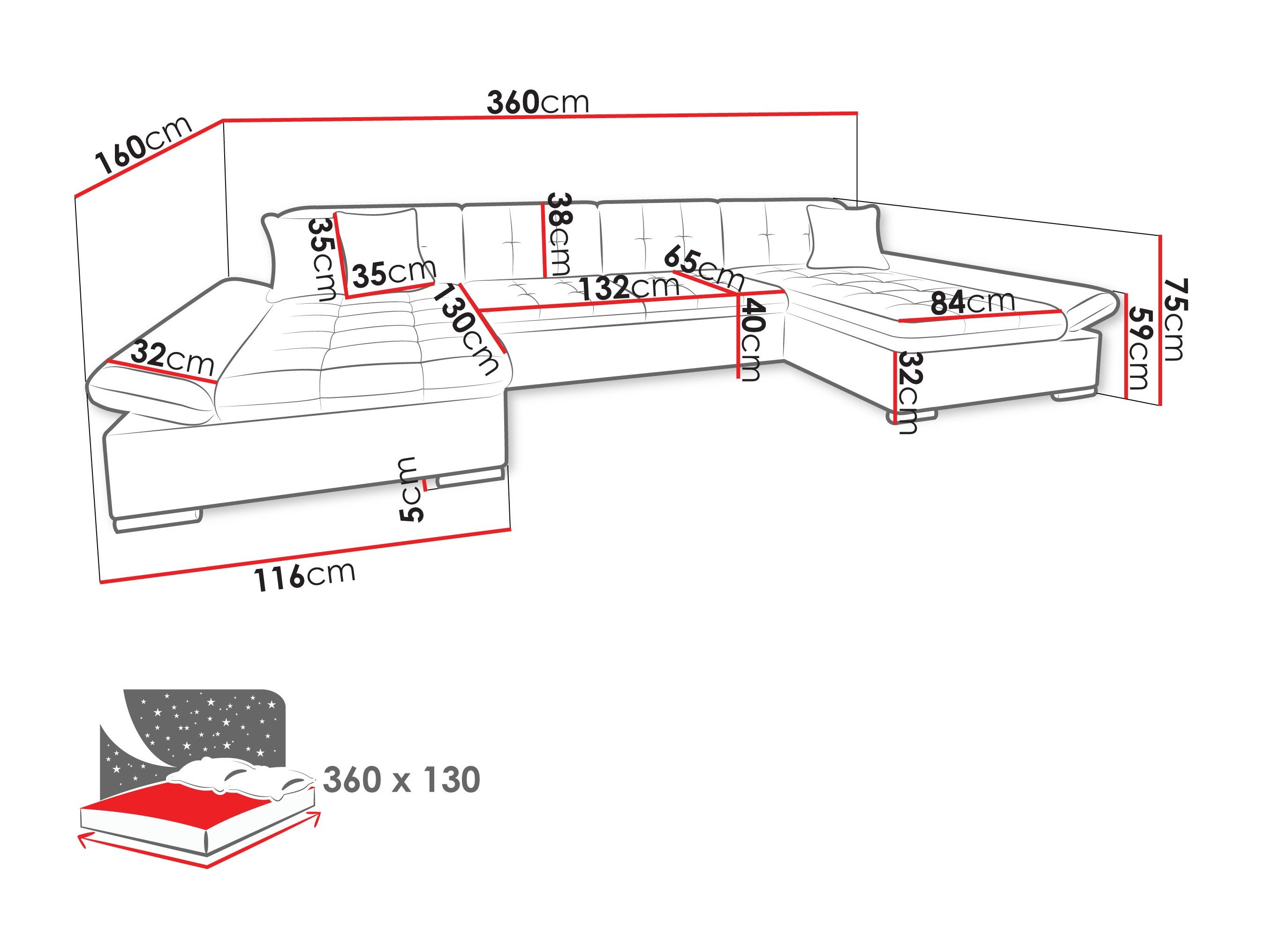 Canapé d'angle Comfivo Ficus II (Maya 09 + Mokka 71)