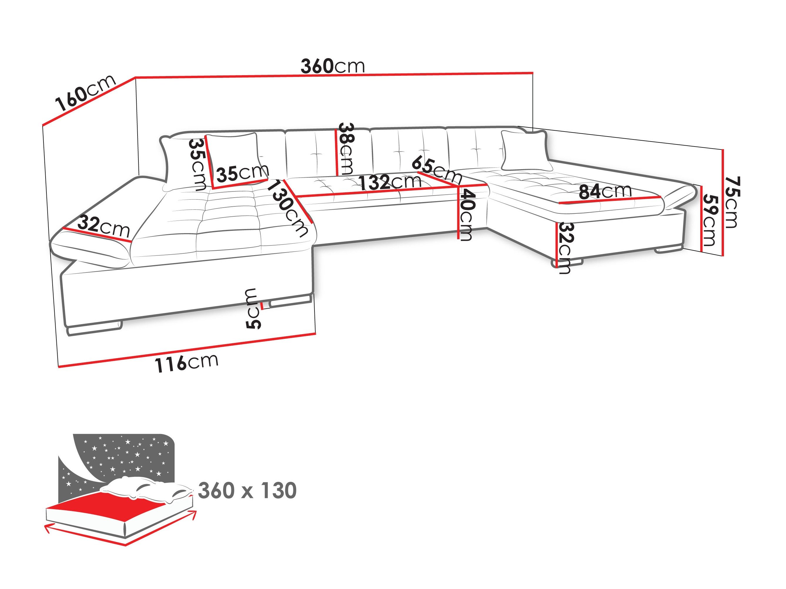 Canapé d'angle Comfivo Ficus II (Piano 17)