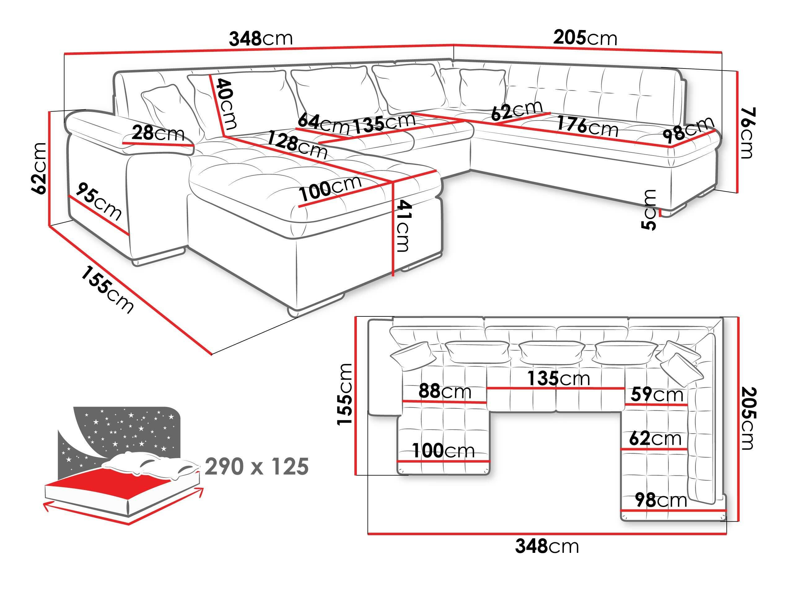 Canapé d'angle Comfivo Gemma IV (Soft 011 + Lux 05 + Lux 06)