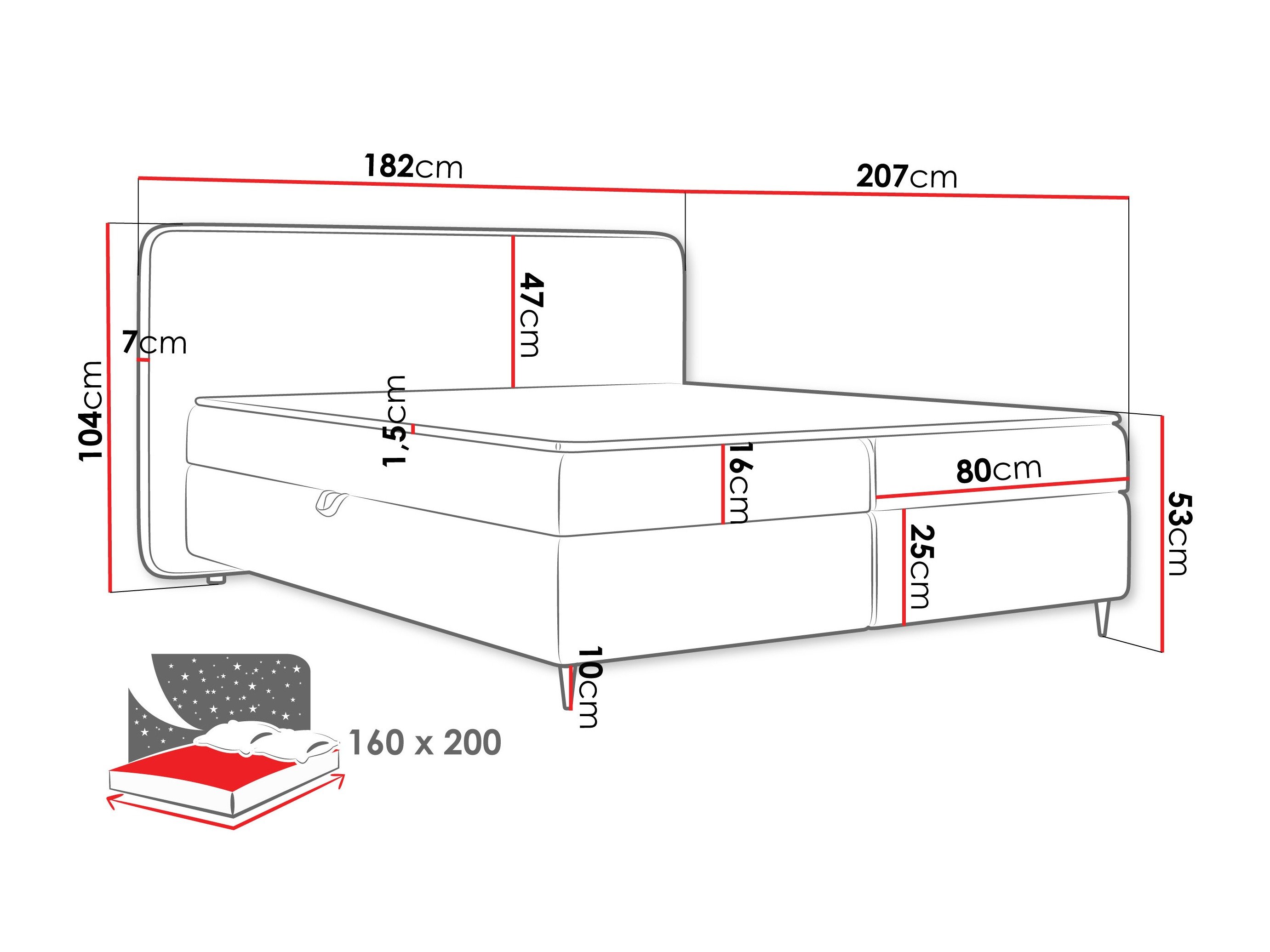 Lit boxspring Stonecrest 108 (Taro 01)