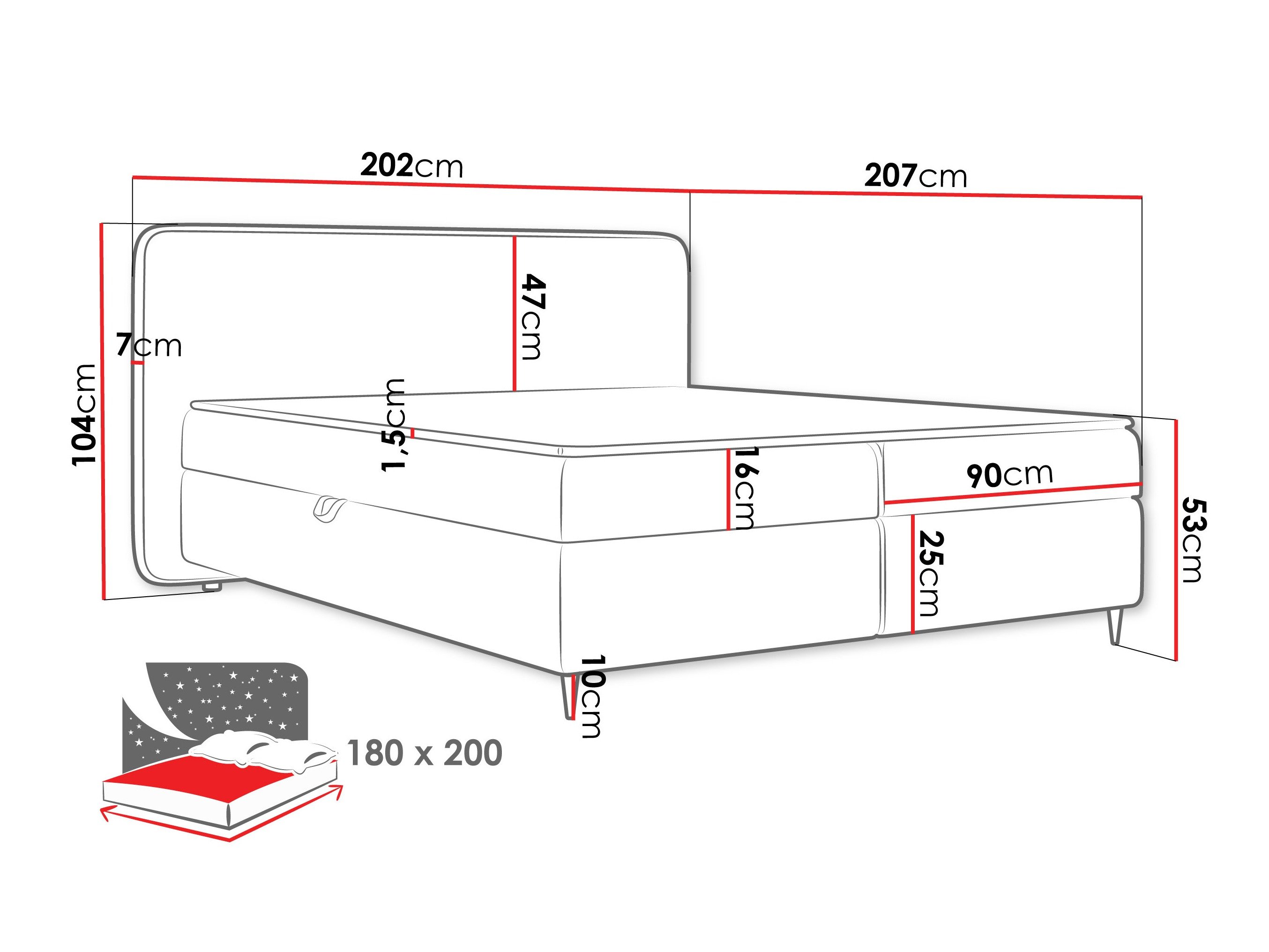 Lit boxspring Stonecrest 108 (Taro 01)