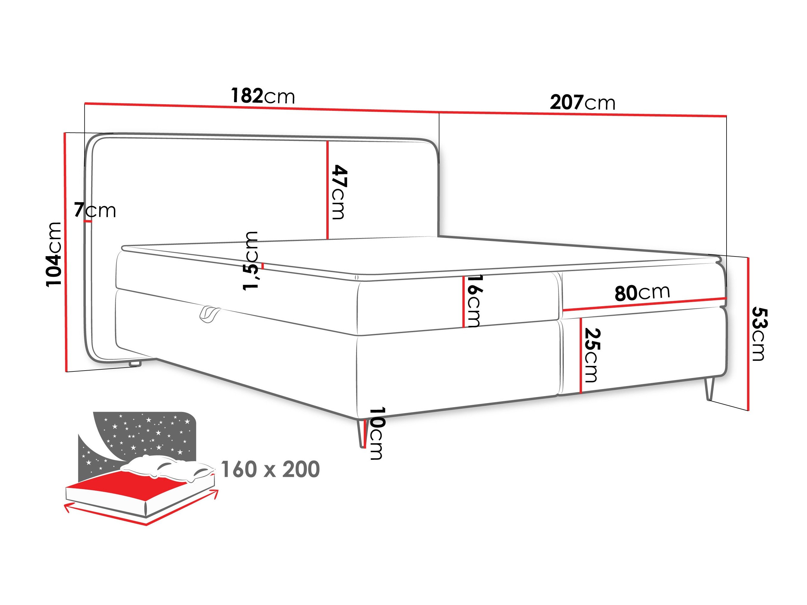 Lit boxspring Stonecrest 108 (Taro 05)