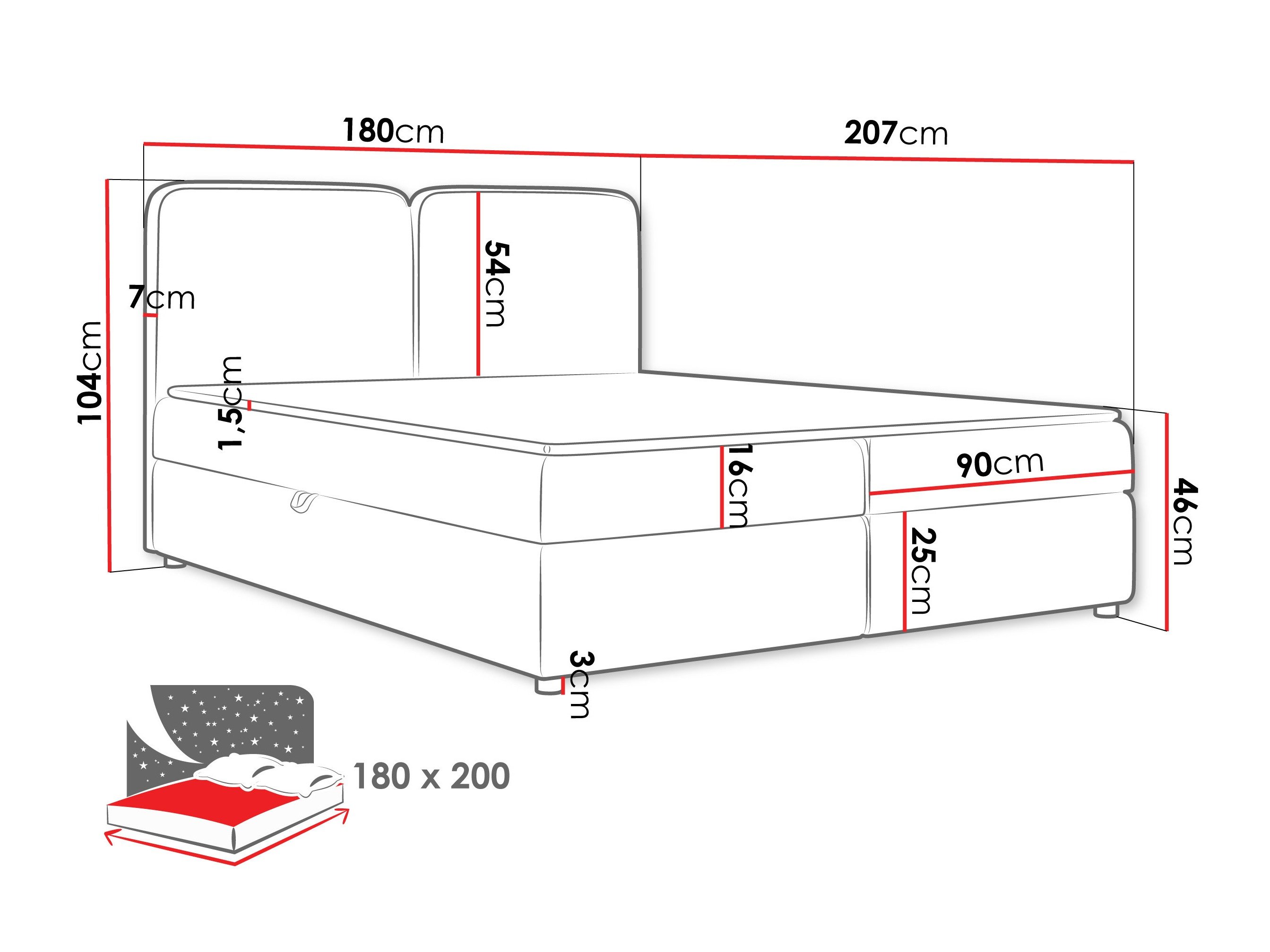 Lit boxspring Stonecrest 109 (Taro 01)