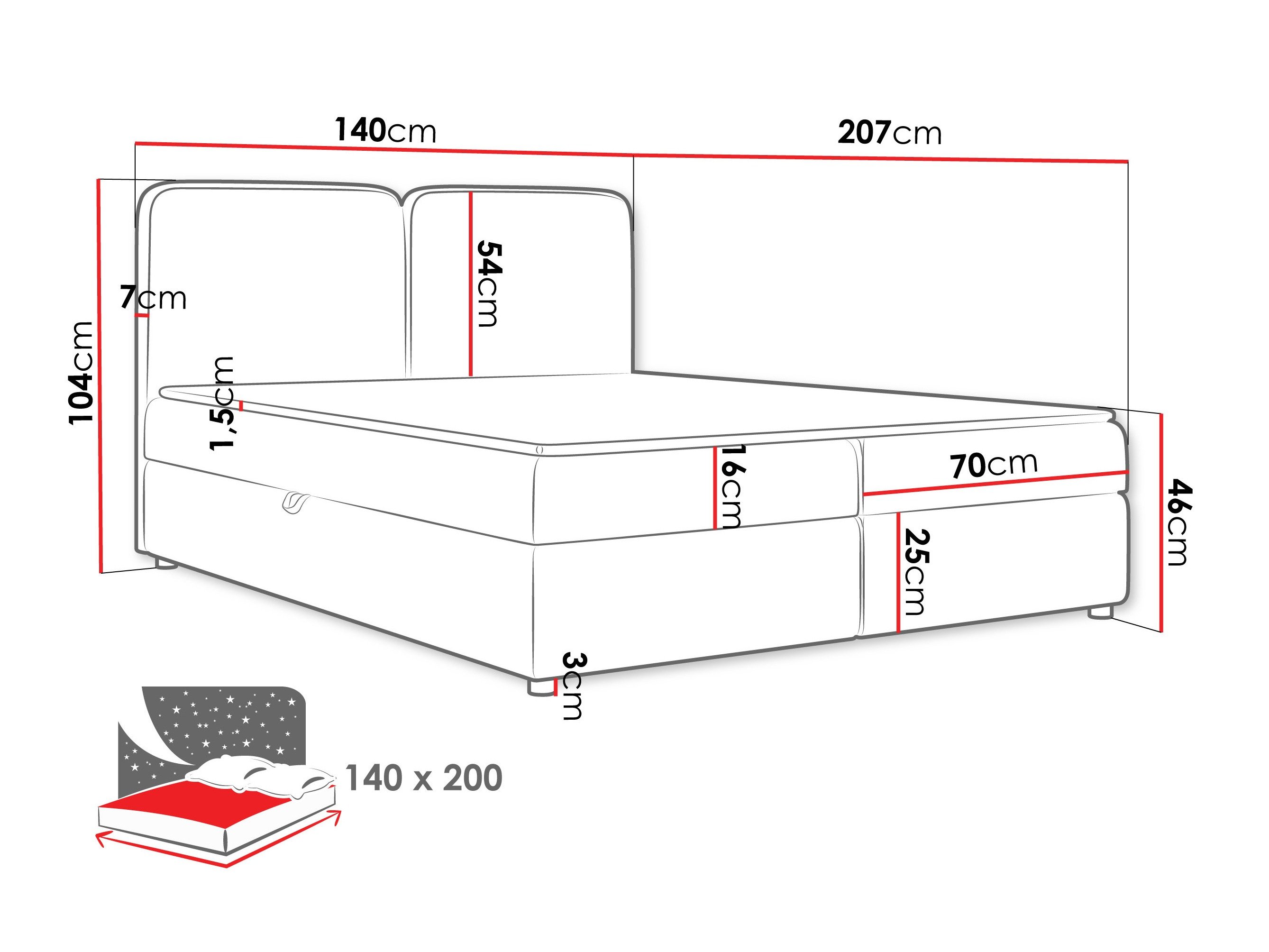 Lit boxspring Stonecrest 109 (Taro 01)