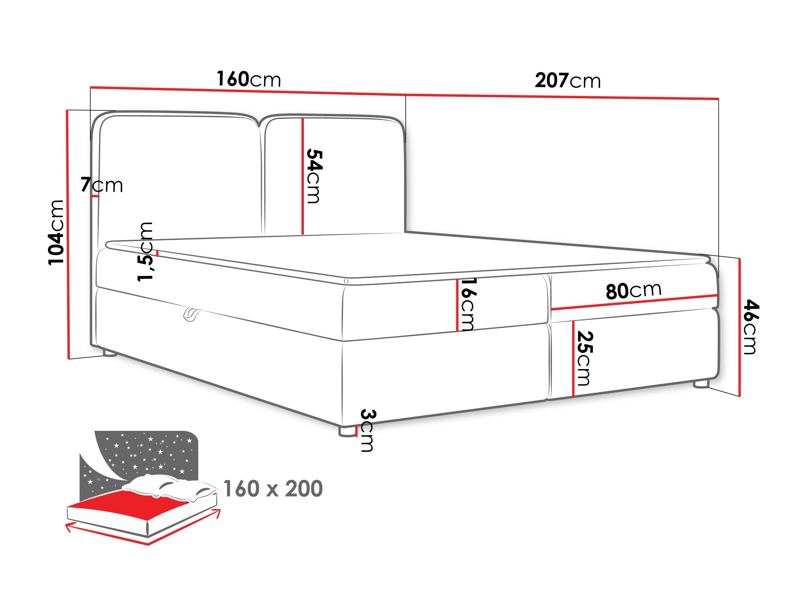 Lit boxspring Stonecrest 109 (Taro 33)