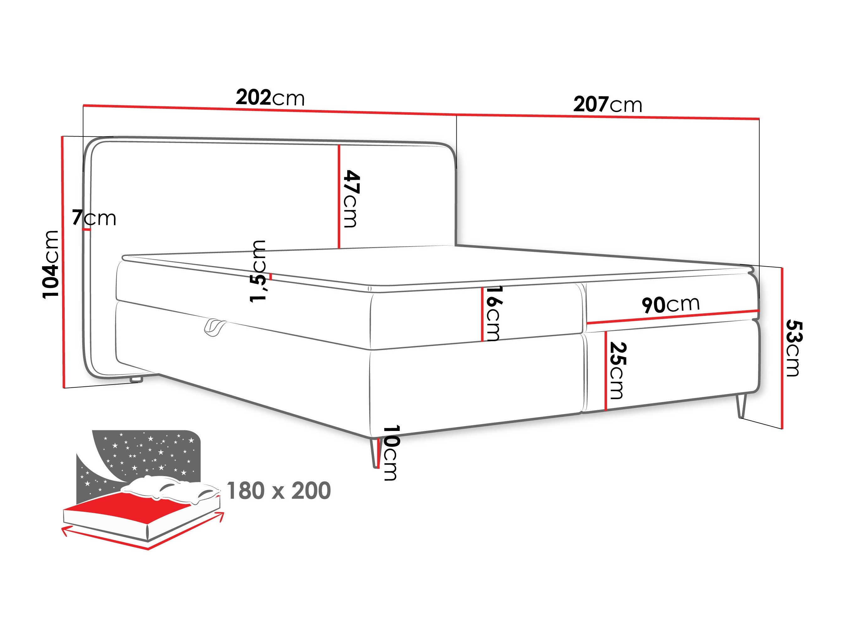Lit boxspring Stonecrest 108 (Taro 05)