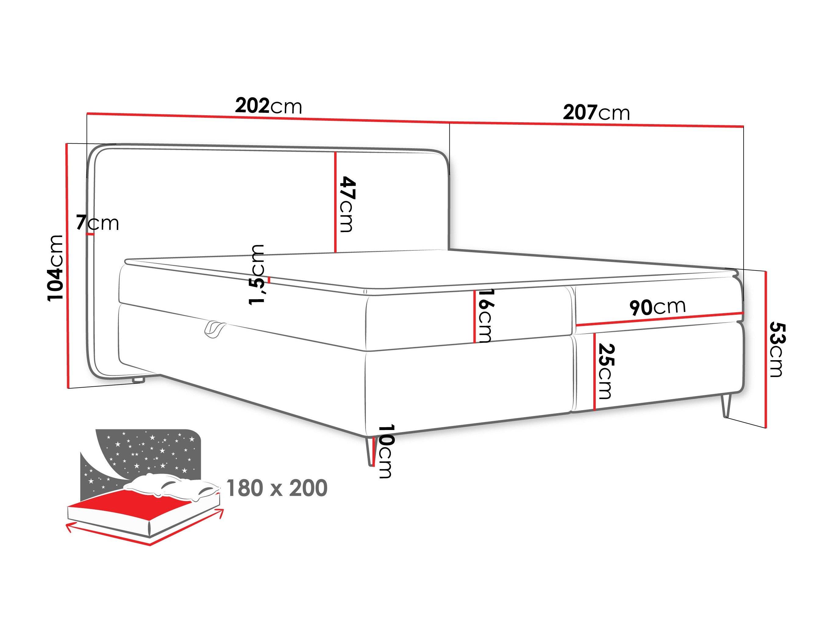 Lit boxspring Stonecrest 108 (Taro 98)