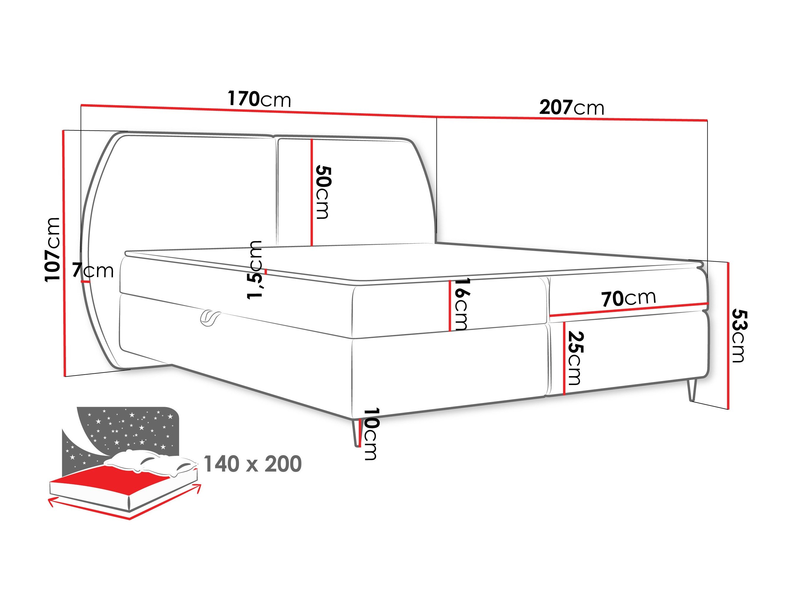 Lit boxspring Stonecrest 110 (Wave 02)