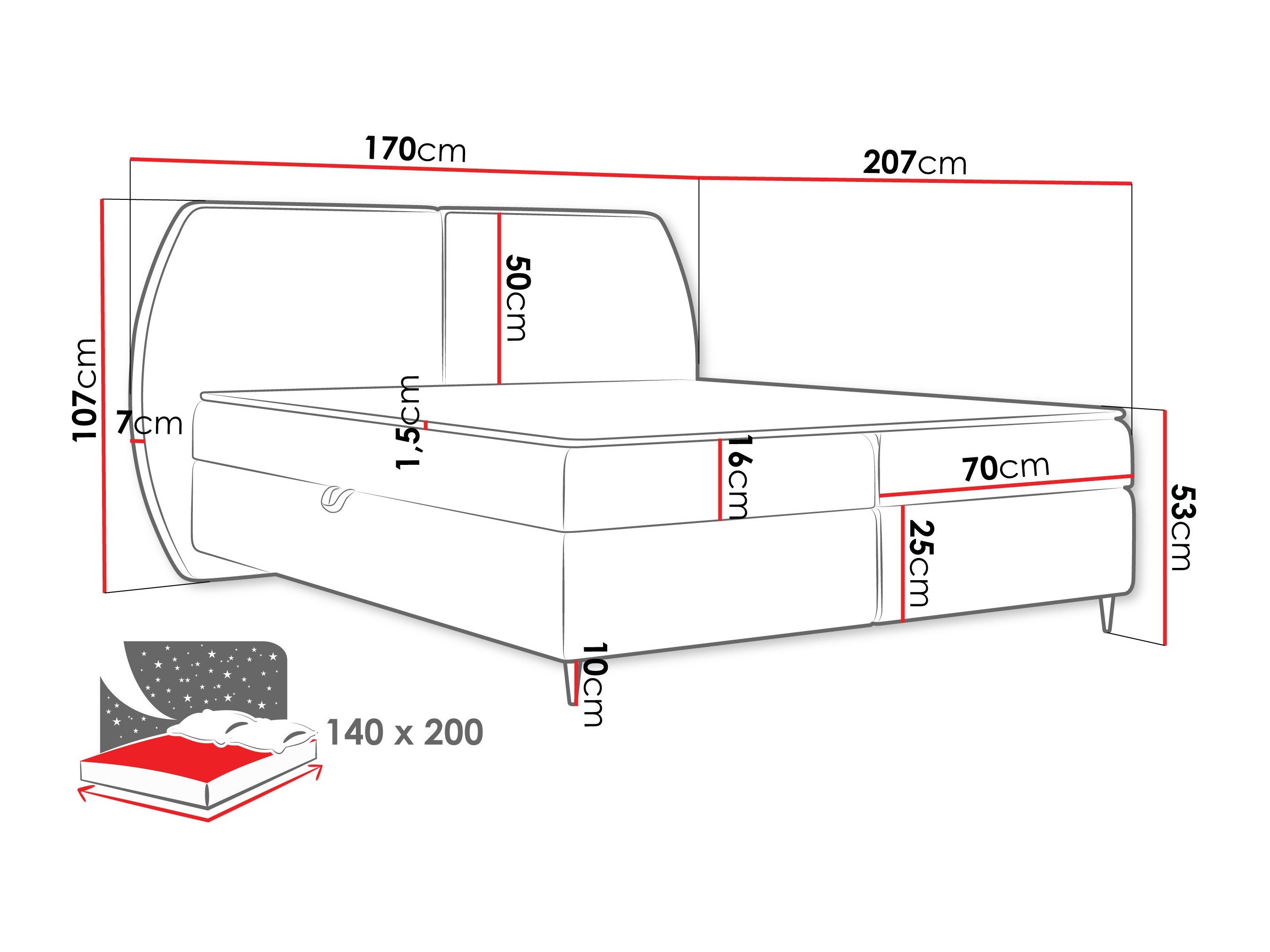 Lit boxspring Stonecrest 110 (Wave 04)