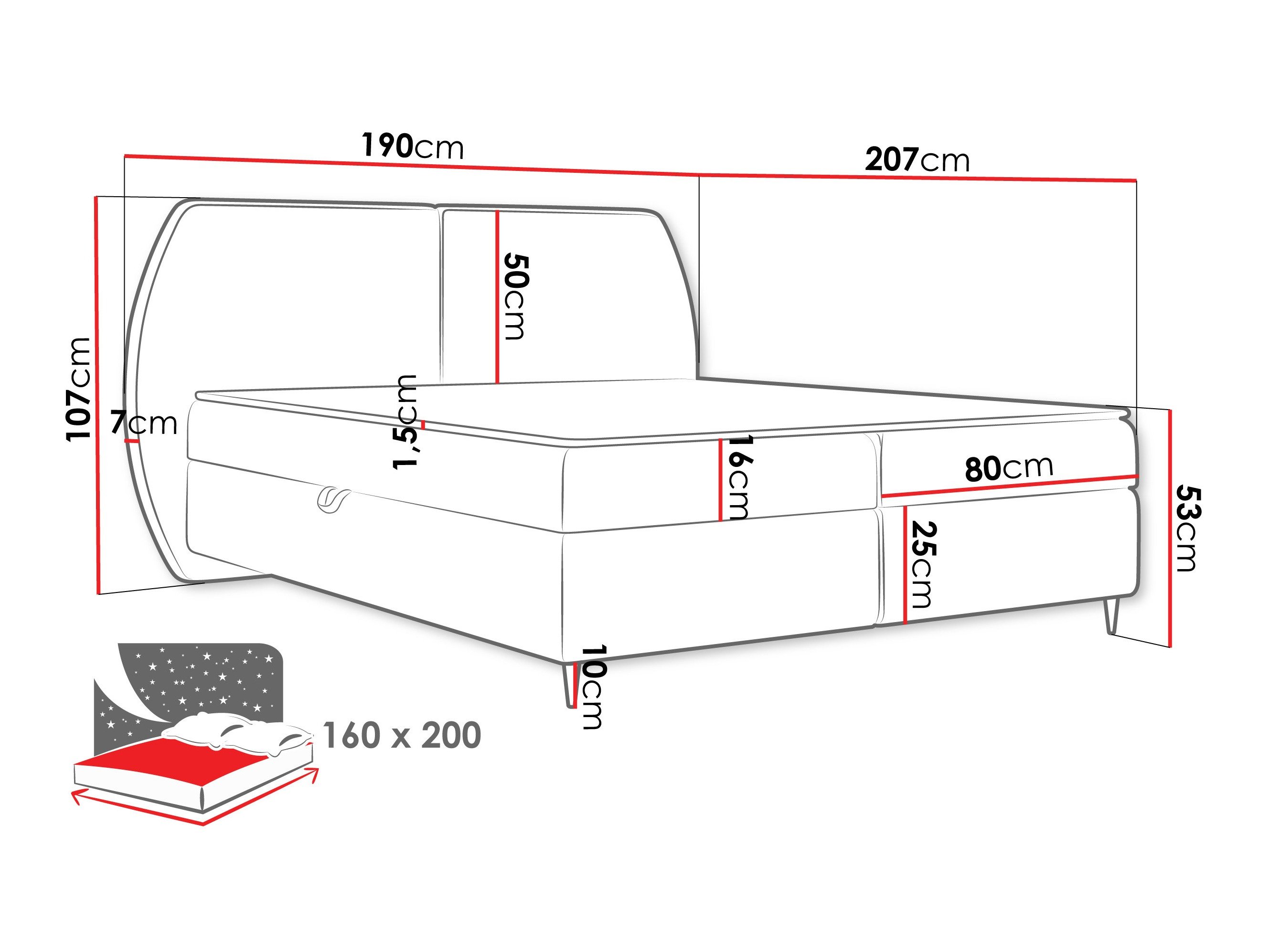 Lit boxspring Stonecrest 110 (Wave 04)